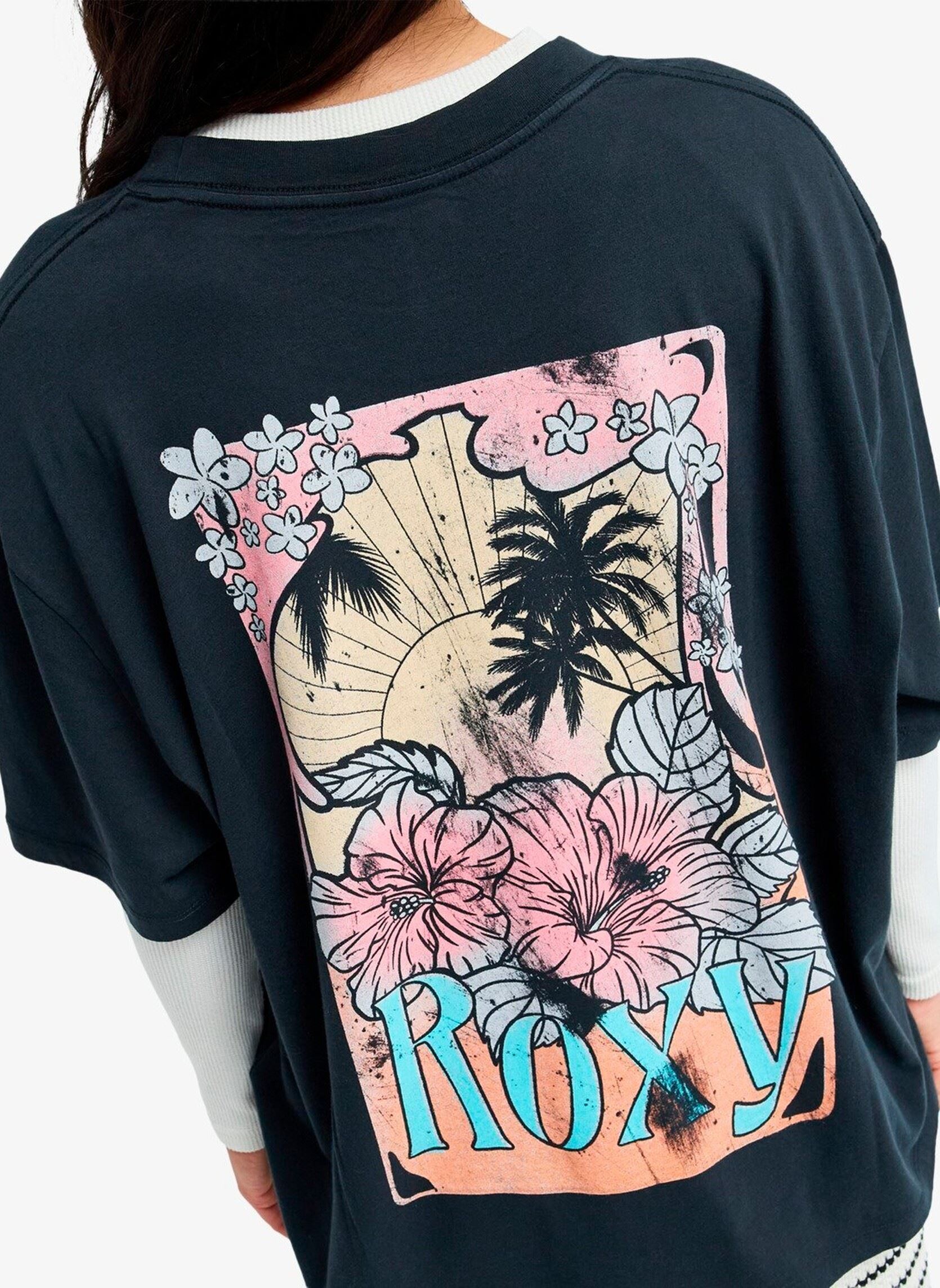 Tee-shirts manches courtes Talloversize Washed femme noir Roxy Tee-shirts manches courtes Talloversize Washed femme noir ANTHRACITE