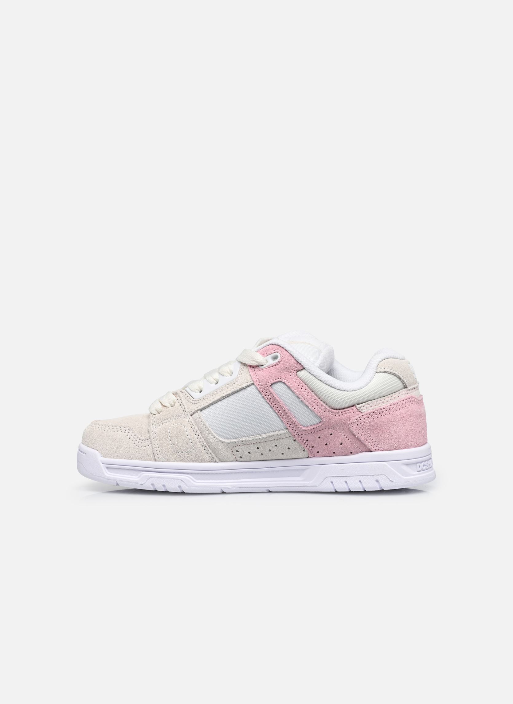 Baskets basses Stag W femme beige DC Shoes Baskets basses Stag W femme beige White/pink