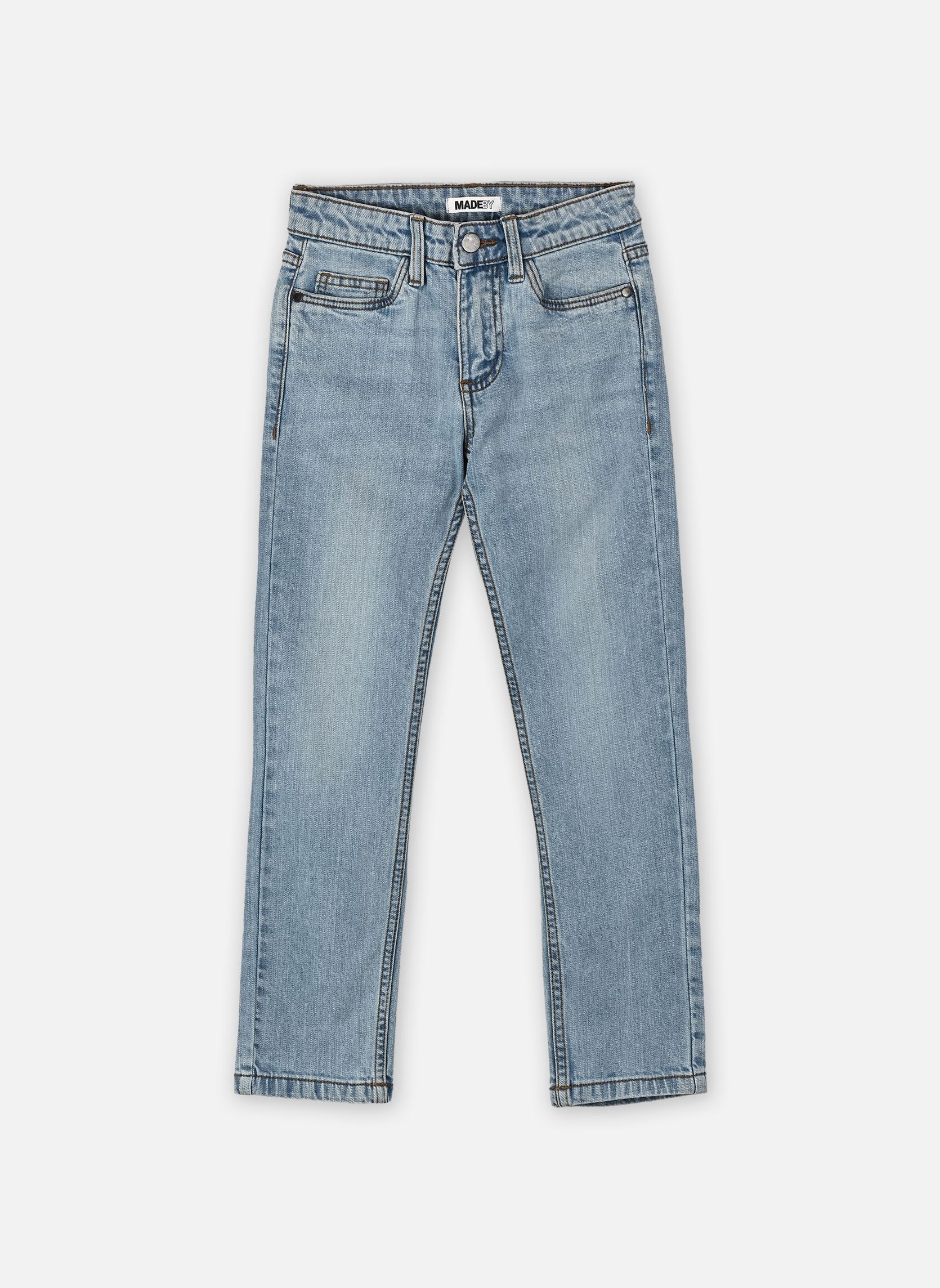 Jeans slim et skinny PSLIM garçon bleu MADE BY Jeans slim et skinny PSLIM garçon bleu DENIM DOUBLE STONE