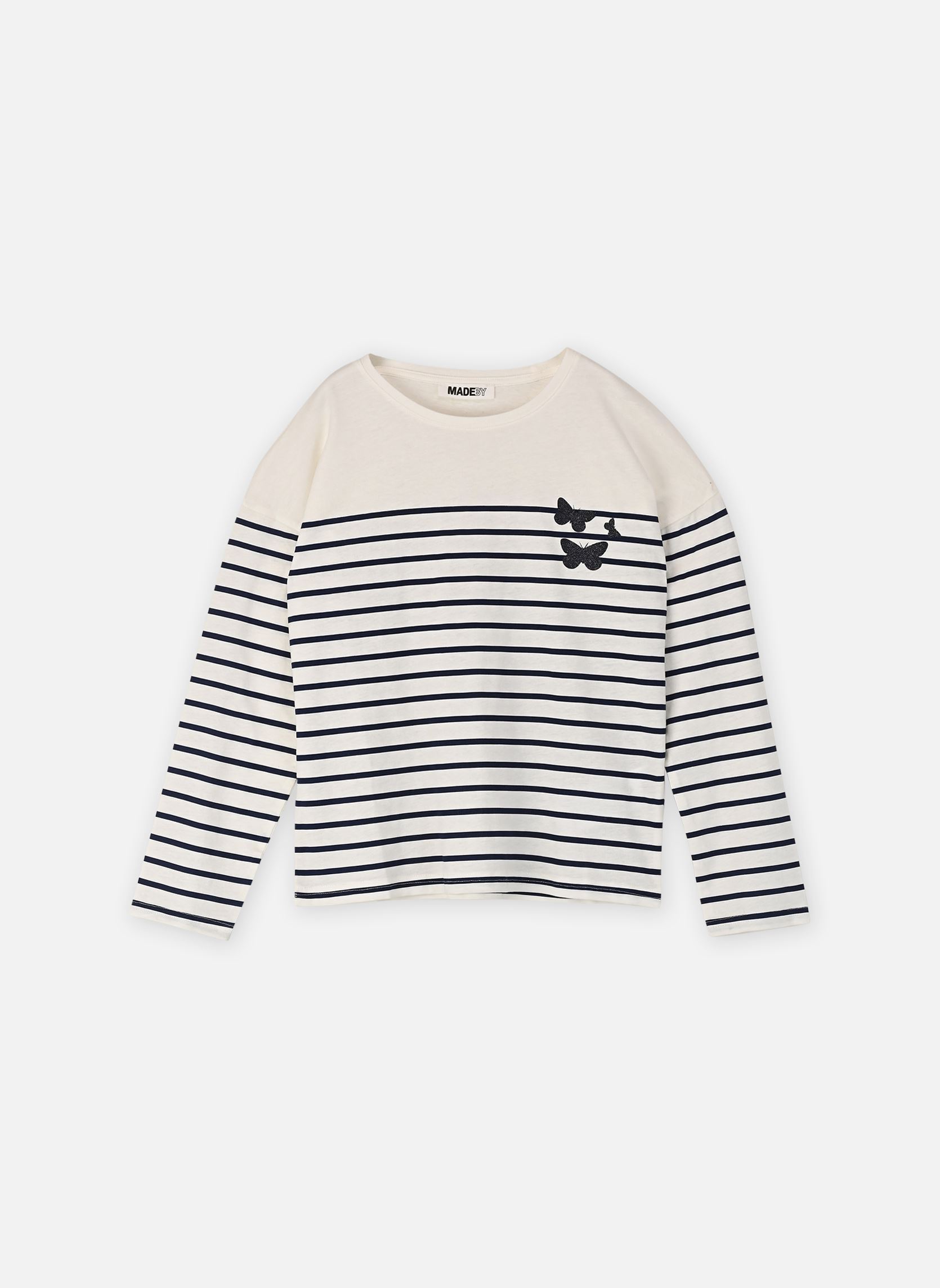 Tee-shirts TMARINE fille marron MADE BY Tee-shirts TMARINE fille marron RAYMAR ECRU_MARINE