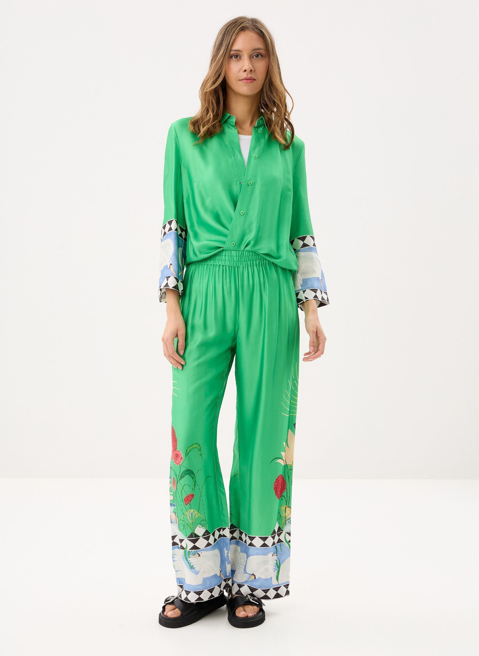 Lange mouw overhemden Nuadelina Shirt dames groen Nümph Lange mouw overhemden Nuadelina Shirt dames groen Vibrant Green
