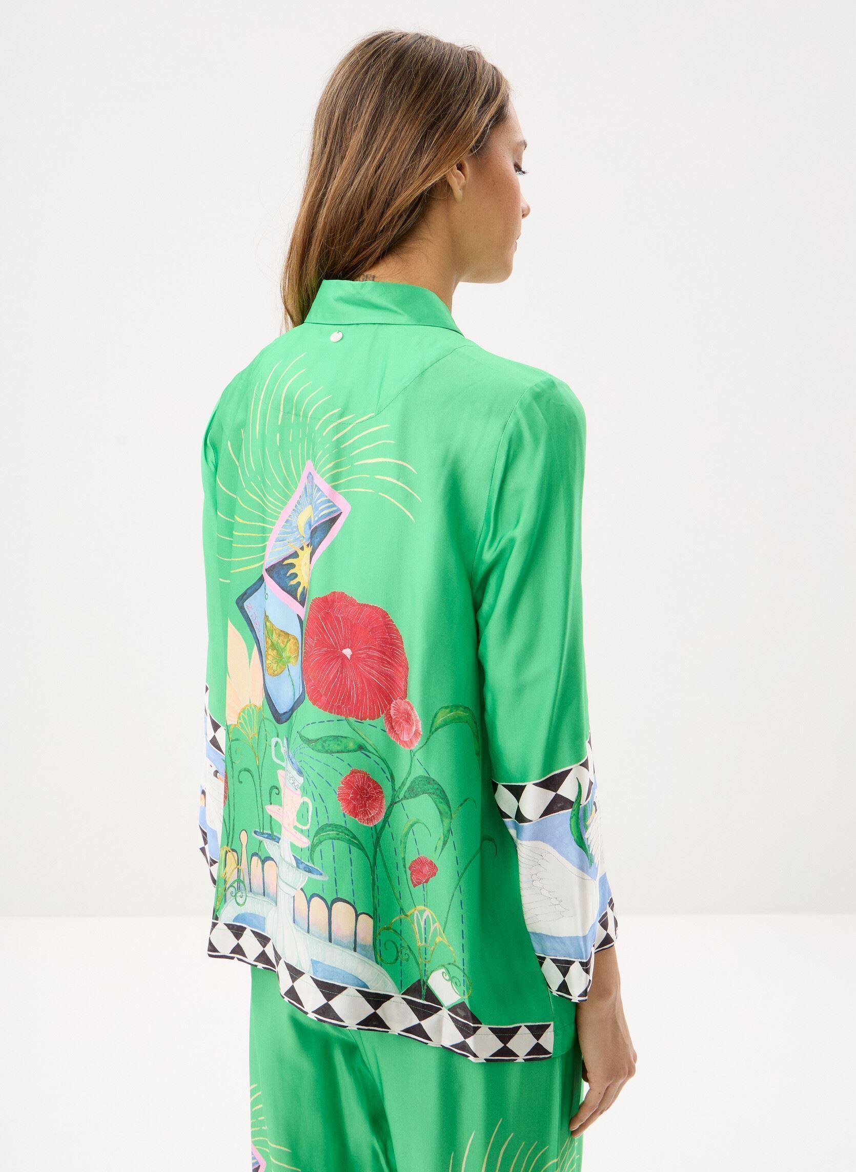 Lange mouw overhemden Nuadelina Shirt dames groen Nümph Lange mouw overhemden Nuadelina Shirt dames groen Vibrant Green