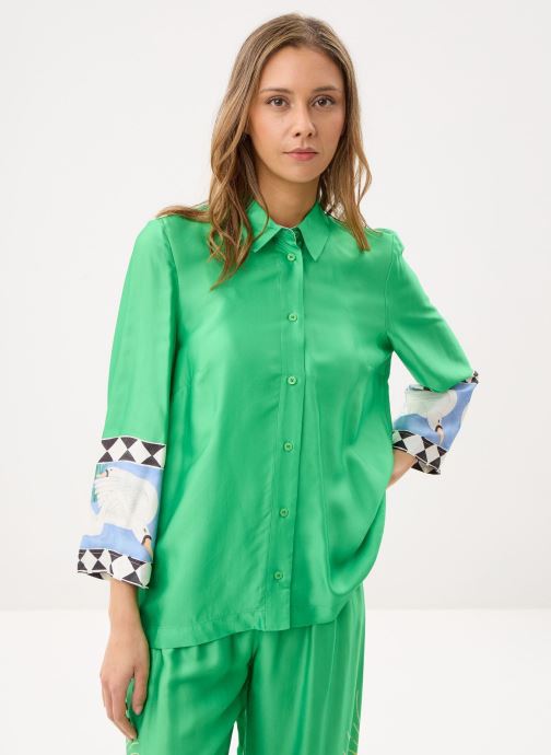 Nümph Lange mouw overhemden Nuadelina Shirt dames groen