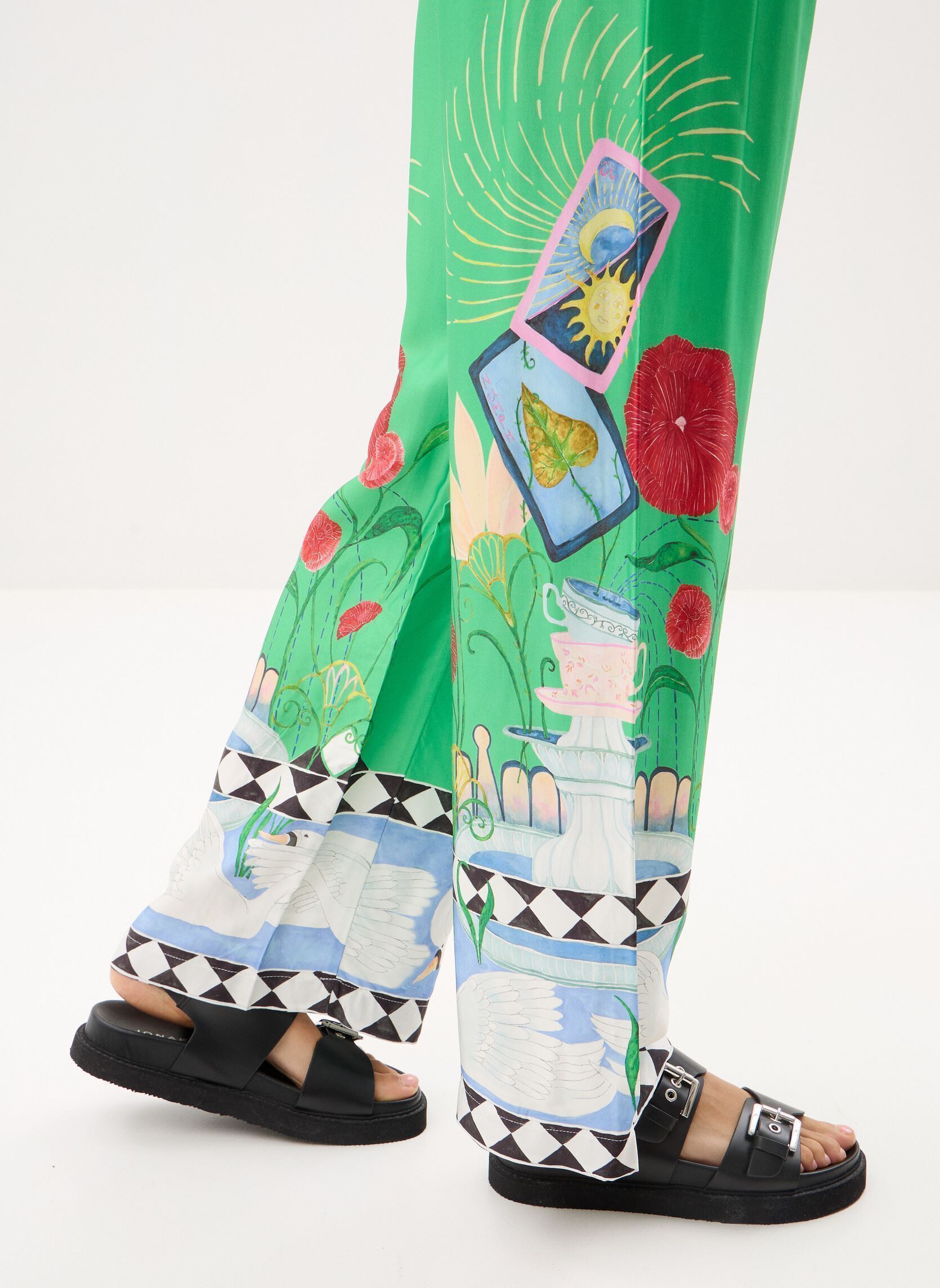 Weite Hosen Nuadelina Pants damen grün Nümph Weite Hosen Nuadelina Pants damen grün VIBRANT GREEN