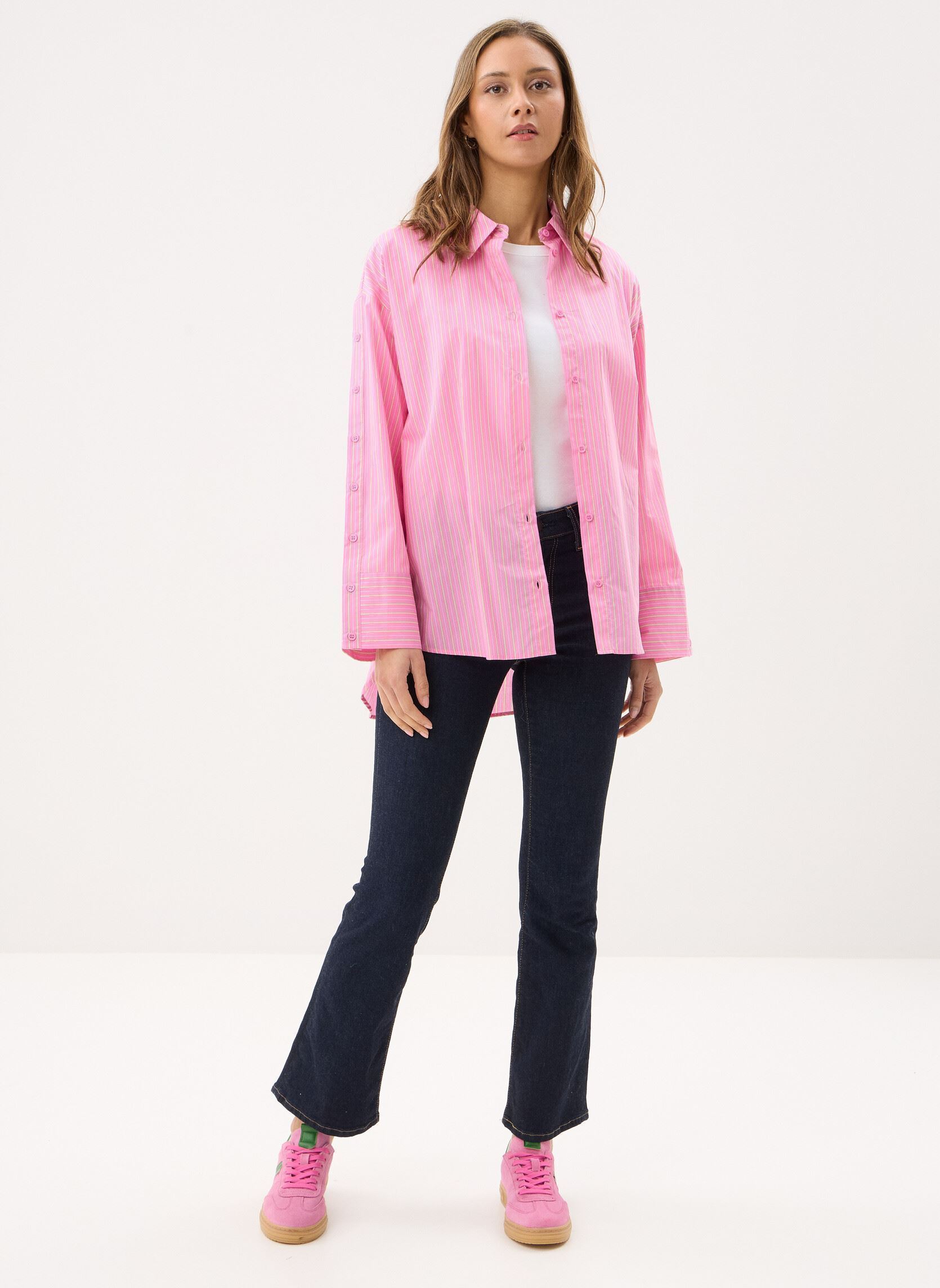 Lange mouw overhemden Nualica Shirt dames roze Nümph Lange mouw overhemden Nualica Shirt dames roze Fuchsia Pink