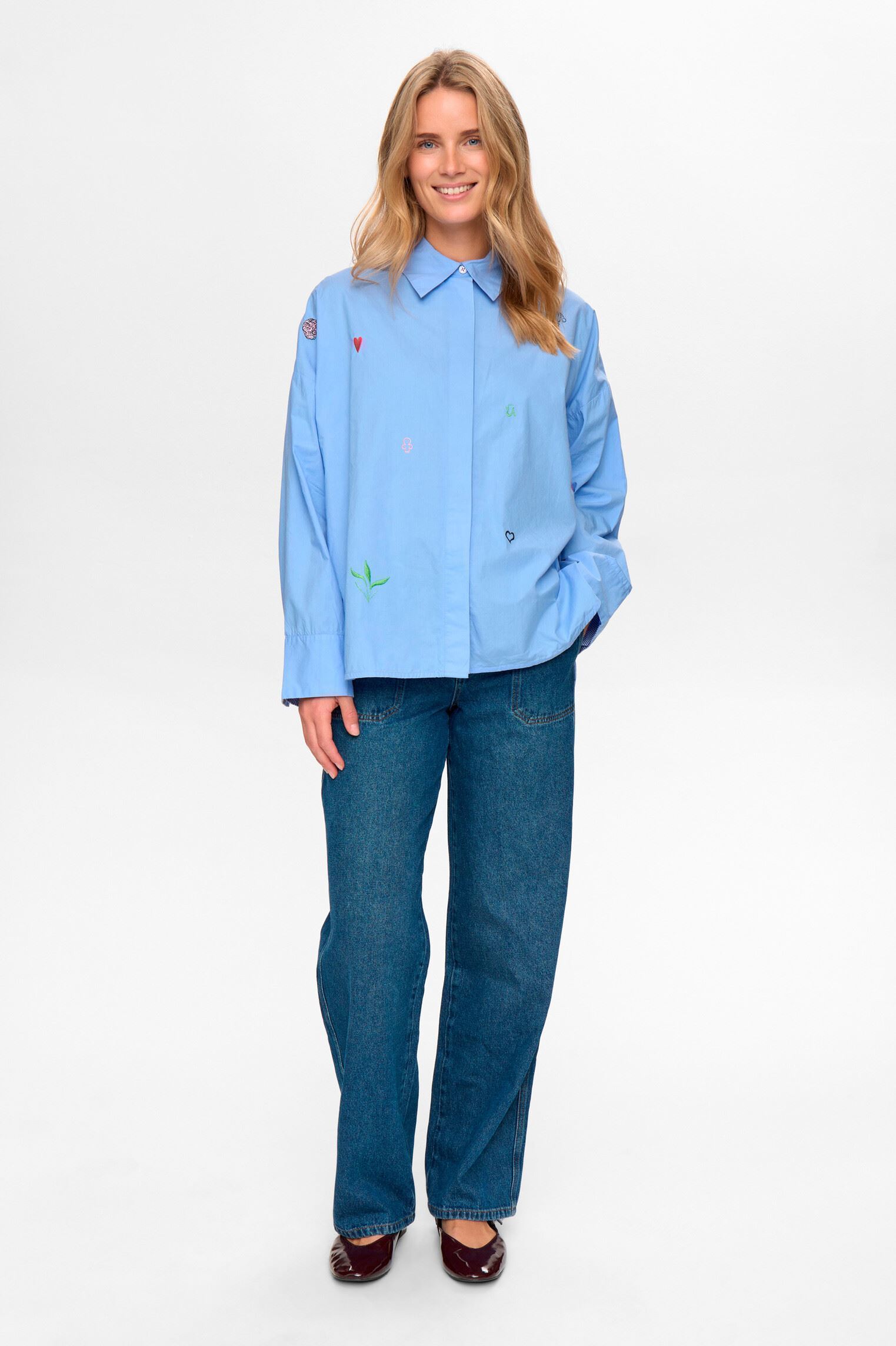 Chemises manches longues Nujuna Shirt femme bleu Nümph Chemises manches longues Nujuna Shirt femme bleu HYDRANGEA
