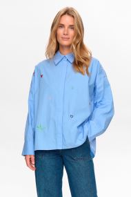Chemises manches longues Nujuna Shirt femme blanc