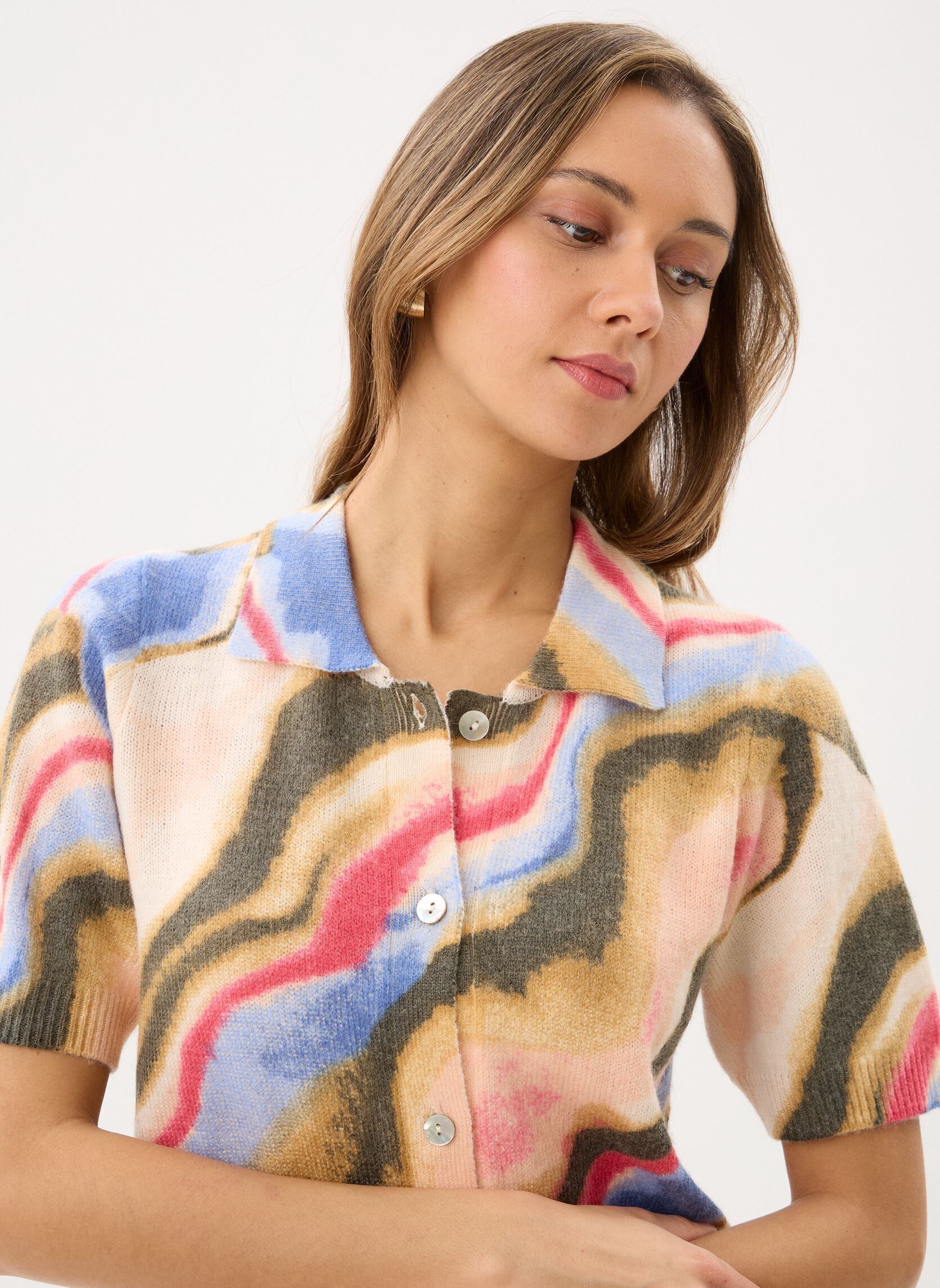 Chemises manches courtes Nusikka Cardigan femme multicolore Nümph Chemises manches courtes Nusikka Cardigan femme multicolore Almost Mauve