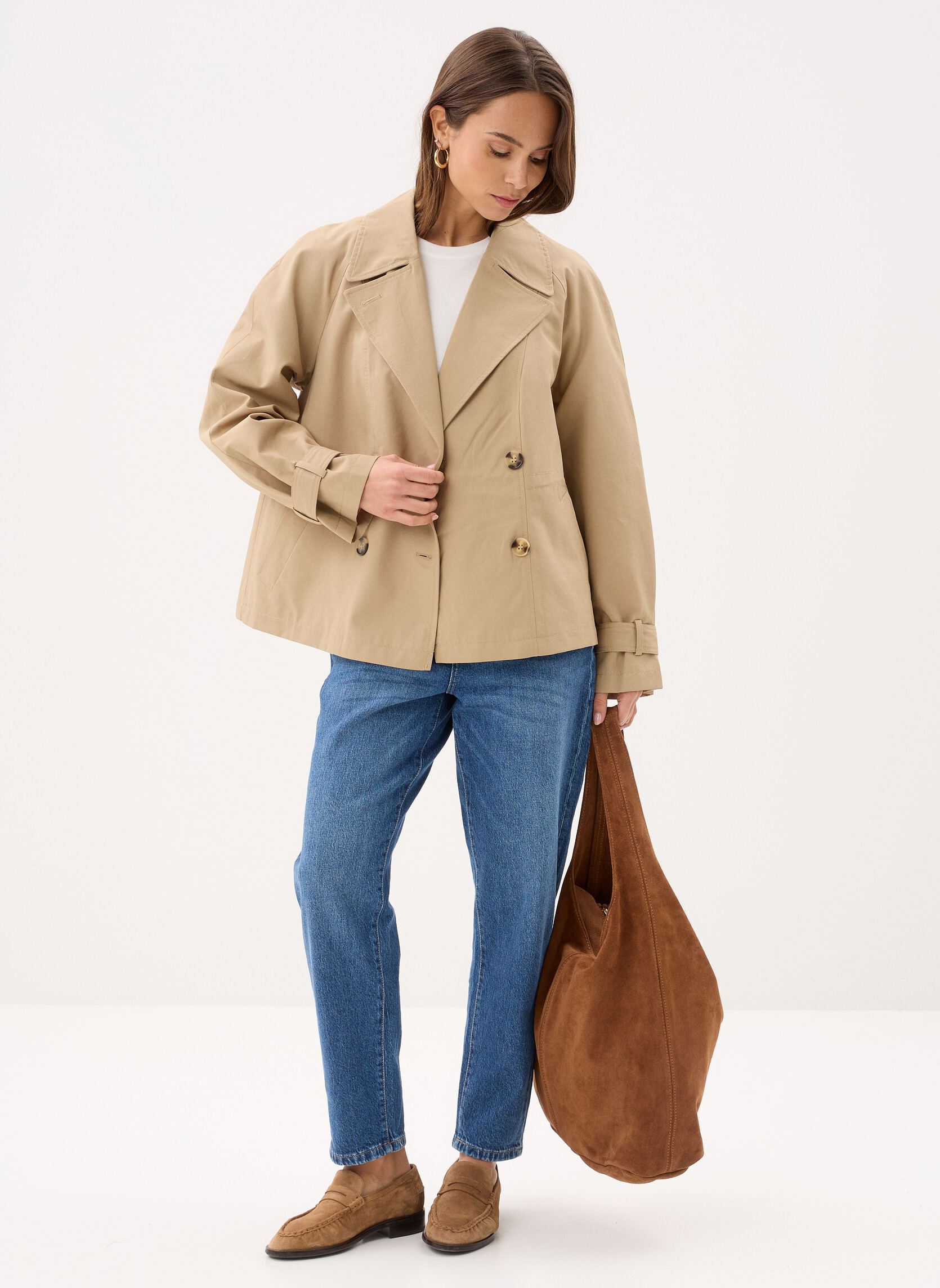 Trench-coats Nuflorian Short Jacket femme beige Nümph Trench-coats Nuflorian Short Jacket femme beige SESAME