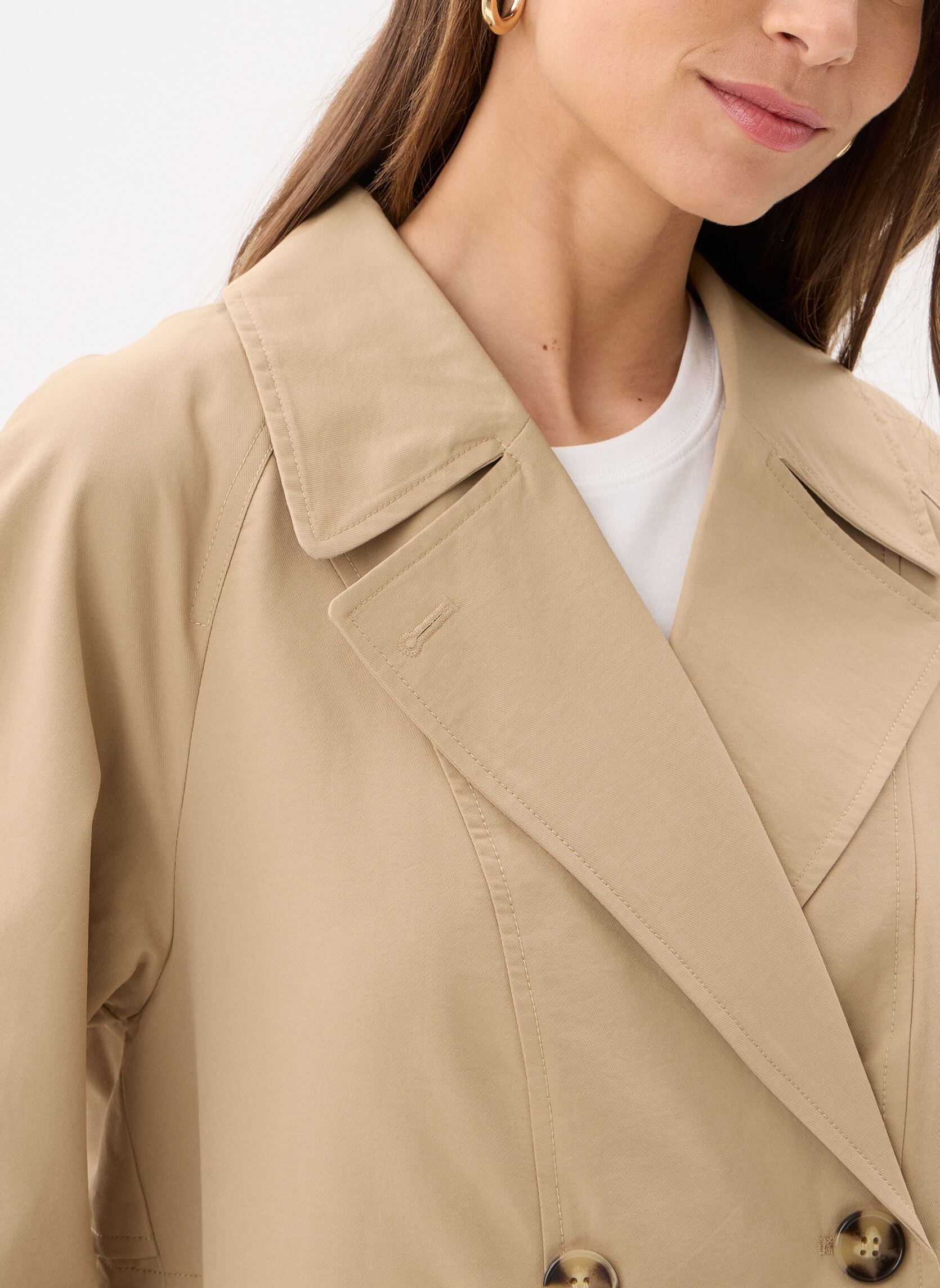 Trench-coats Nuflorian Short Jacket femme beige Nümph Trench-coats Nuflorian Short Jacket femme beige SESAME