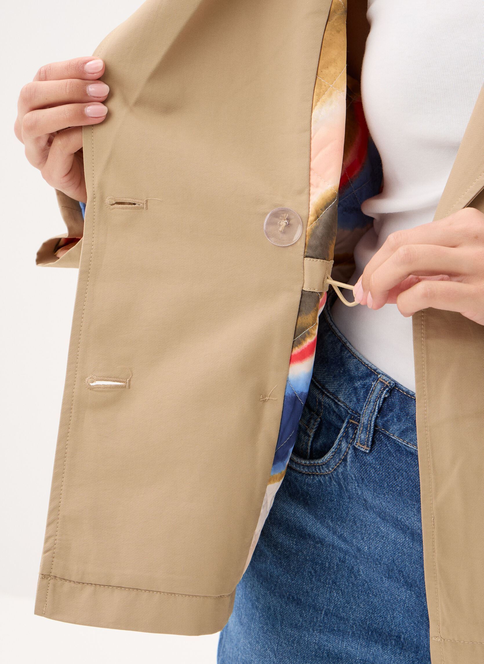 Trench-coats Nuflorian Short Jacket femme beige Nümph Trench-coats Nuflorian Short Jacket femme beige SESAME