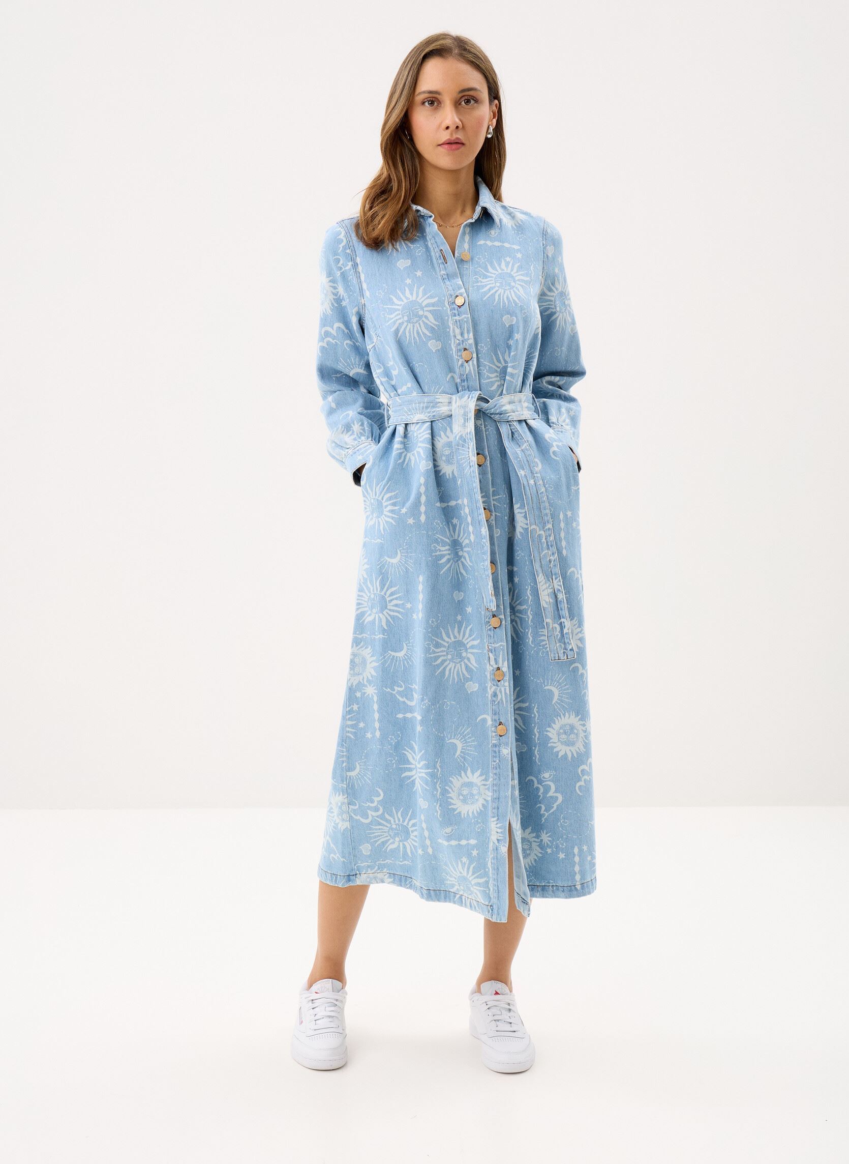 Overhemdjurken Nugiselly Dress dames blauw Nümph Overhemdjurken Nugiselly Dress dames blauw Light Blue Denim