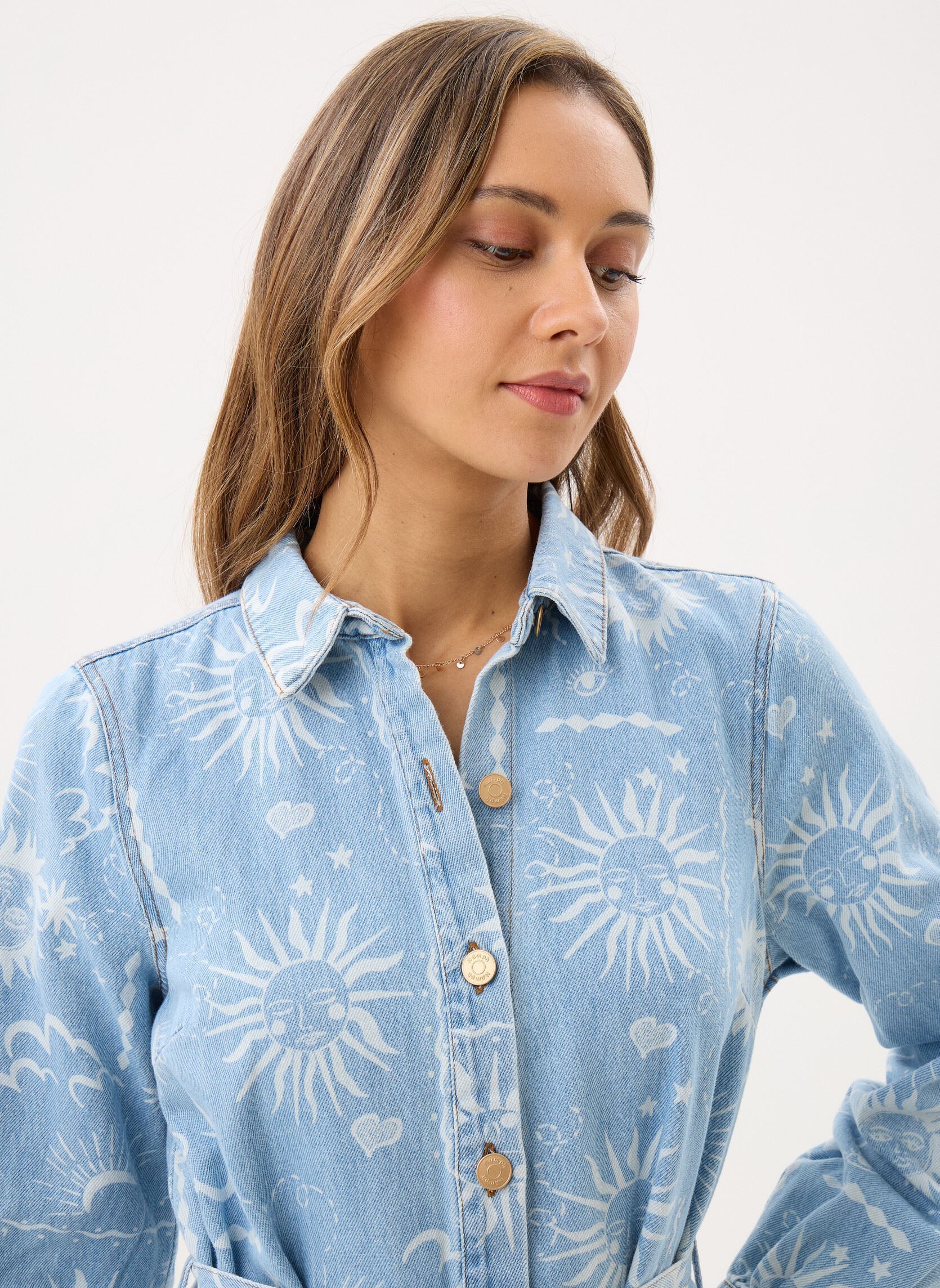 Overhemdjurken Nugiselly Dress dames blauw Nümph Overhemdjurken Nugiselly Dress dames blauw Light Blue Denim