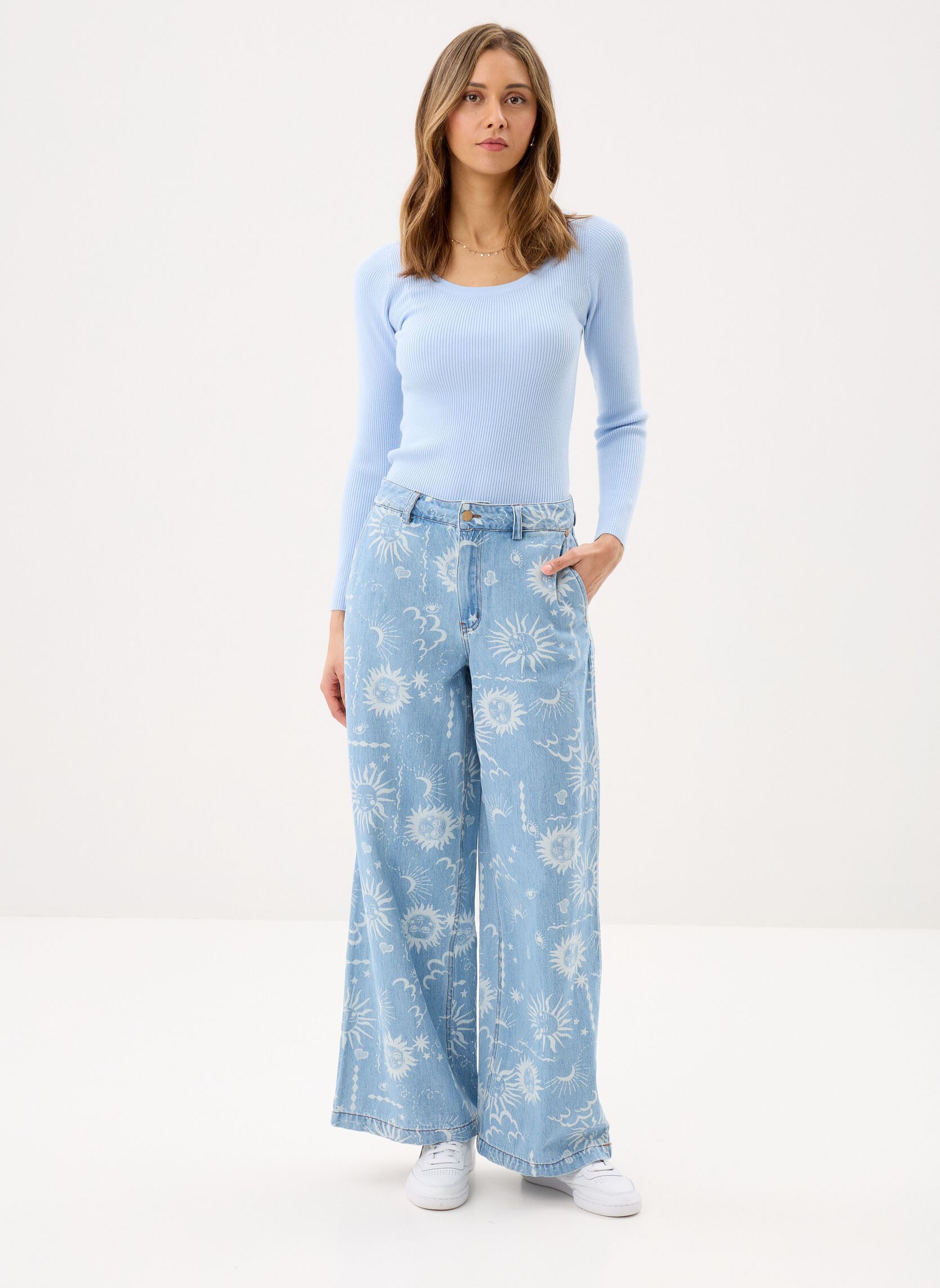 Wijde jeans / Flared Jeans Nugiselly Hr Wide Jeans dames blauw Nümph Wijde jeans / Flared Jeans Nugiselly Hr Wide Jeans dames blauw LIGHT BLUE DENIM