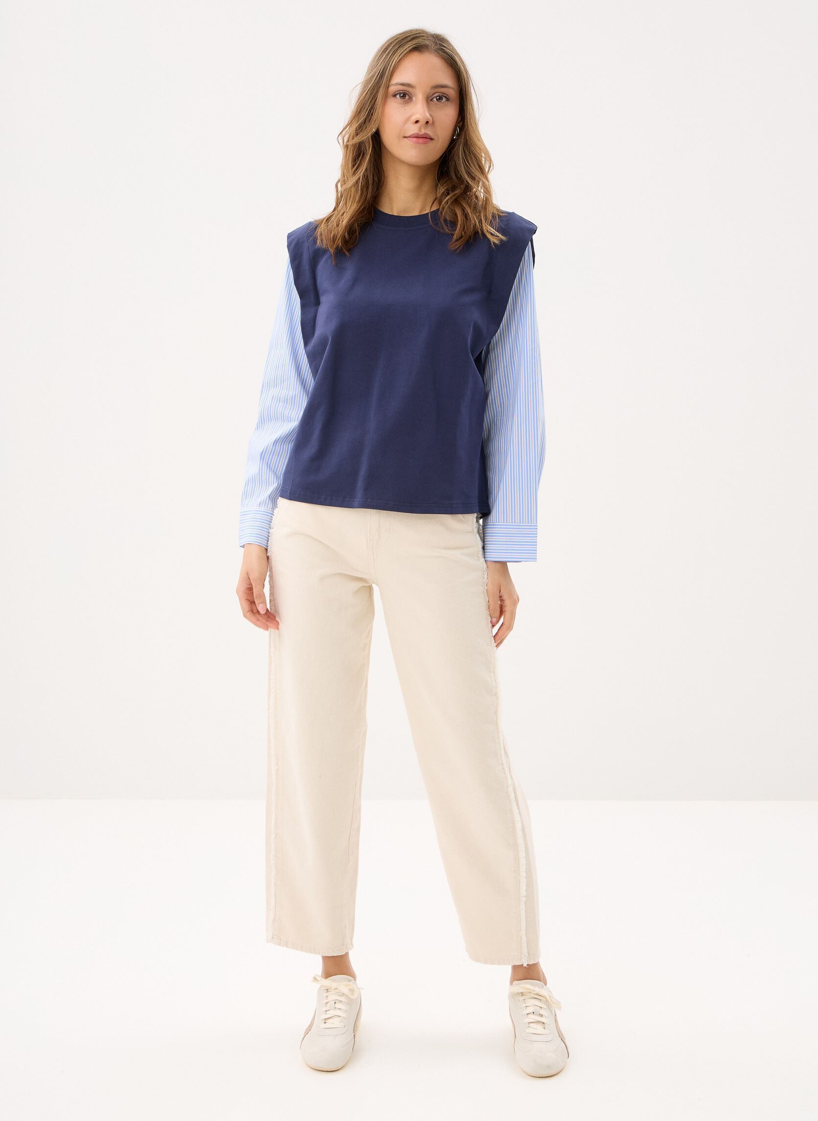 Blouses manches longues Nusindi Mix Blouse femme bleu Nümph Blouses manches longues Nusindi Mix Blouse femme bleu Dark Sapphire