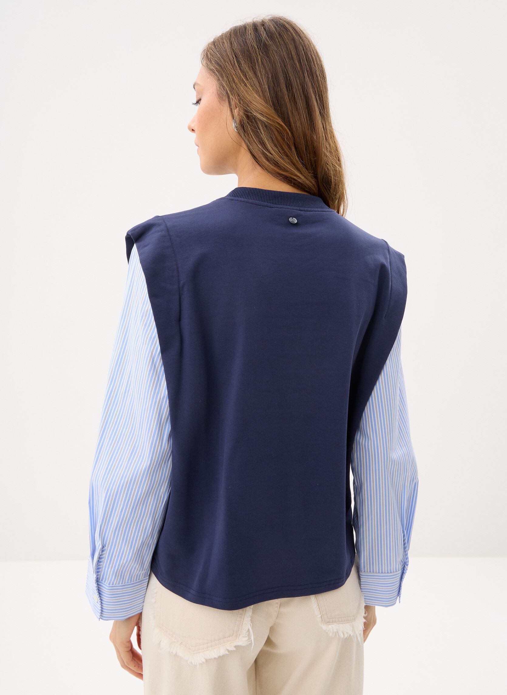 Blouses manches longues Nusindi Mix Blouse femme bleu Nümph Blouses manches longues Nusindi Mix Blouse femme bleu Dark Sapphire
