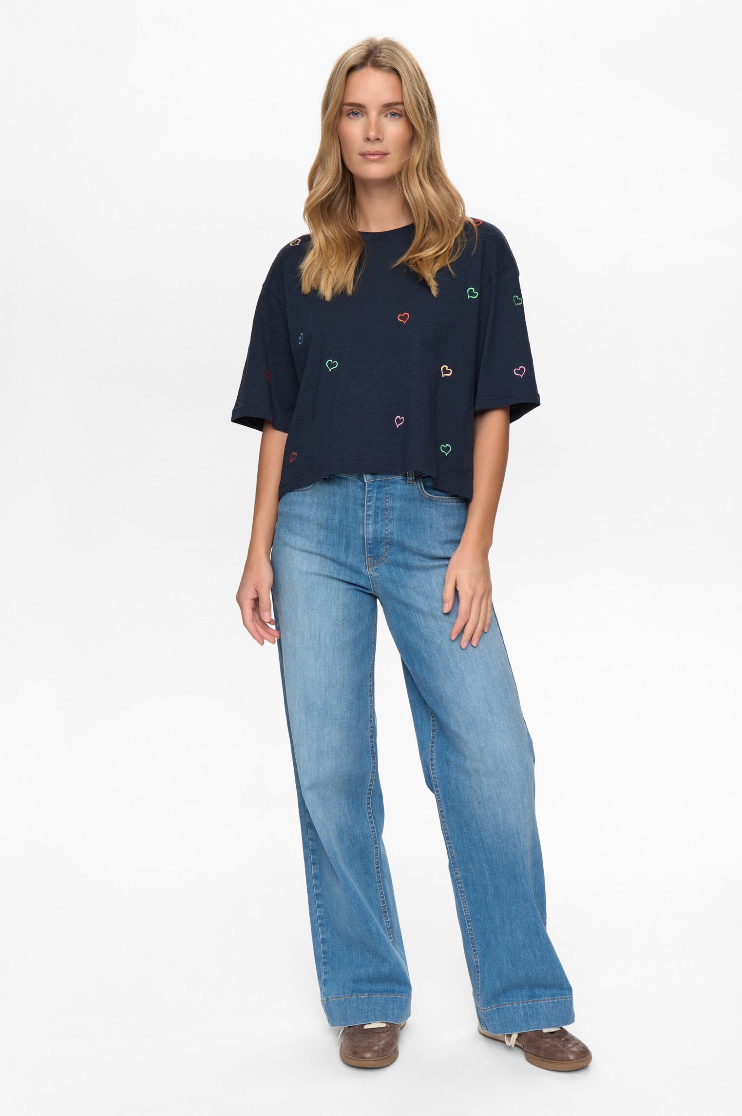 T-shirts met korte mouwen Nulovine Boxy T-Shirt - Gots dames blauw Nümph T-shirts met korte mouwen Nulovine Boxy T-Shirt - Gots dames blauw DARK SAPPHIRE
