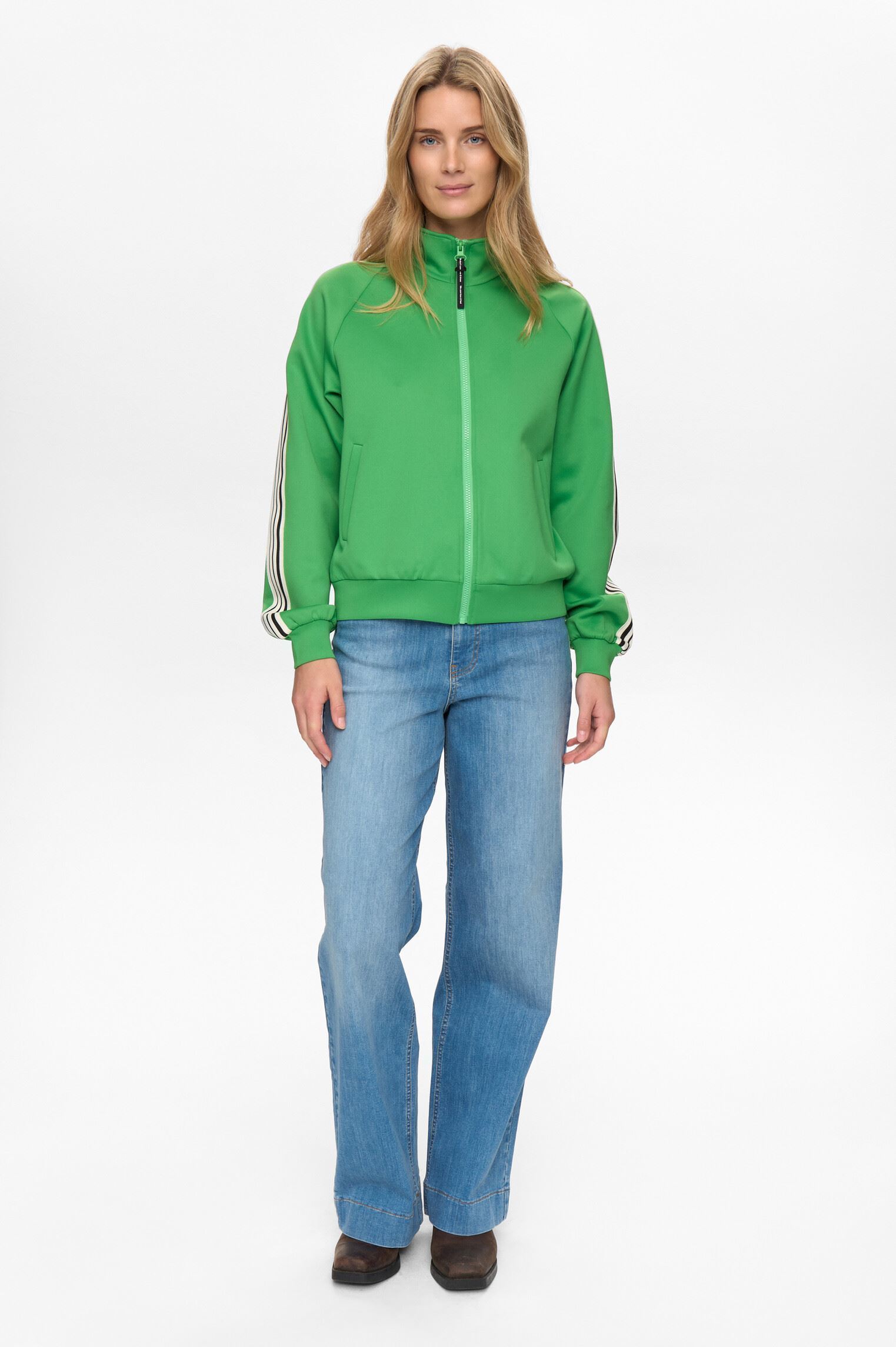 Trainingsvest Nusenada Zip Cardigan dames groen Nümph Trainingsvest Nusenada Zip Cardigan dames groen Vibrant Green