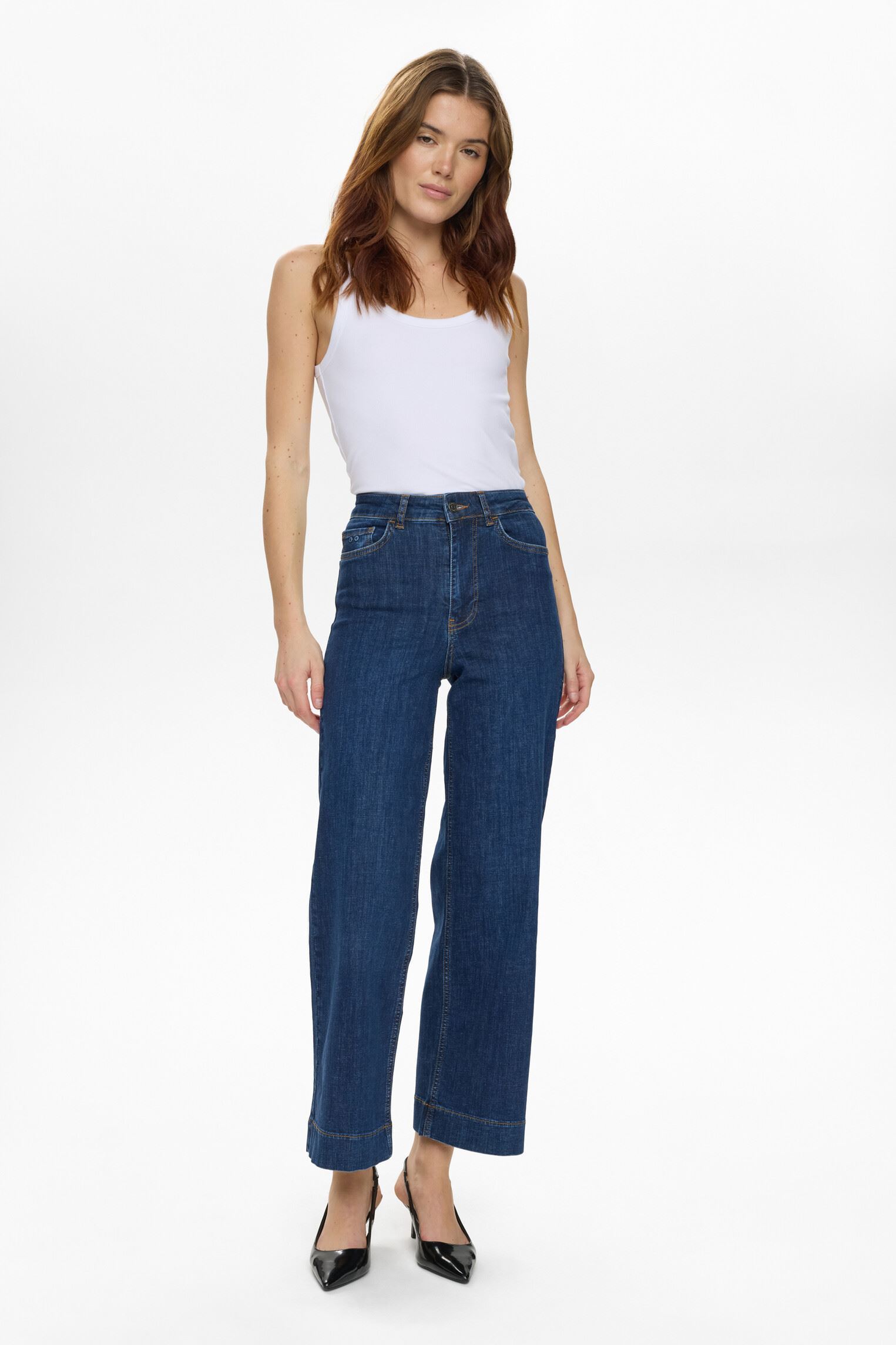 Wijde jeans / Flared Jeans Nuparis Hr Wide Jeans P3012 dames blauw Nümph Wijde jeans / Flared Jeans Nuparis Hr Wide Jeans P3012 dames blauw DARK BLUE DENIM