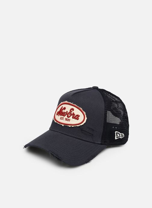 New Era Casquettes Oval Canvas Distress Trucker homme bleu