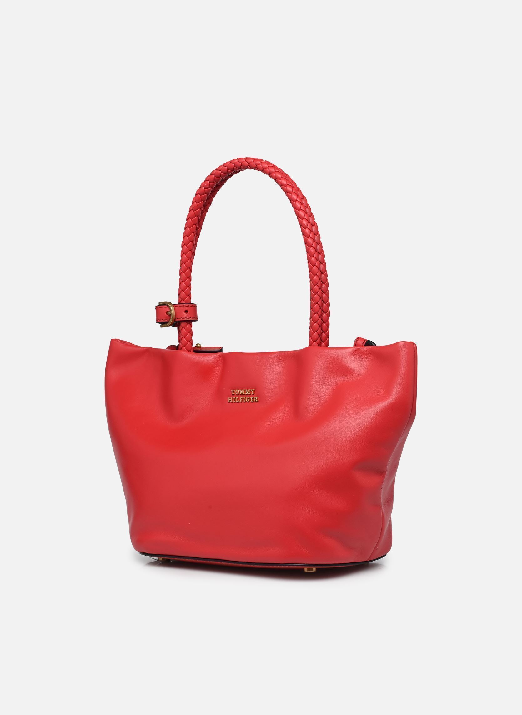Schoudertassen Th Marina Bucket Leather dames rood Tommy Hilfiger Schoudertassen Th Marina Bucket Leather dames rood PRIMARY RED