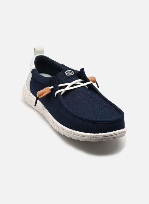 HEYDUDE Baskets toile Wally Craft Linen homme bleu