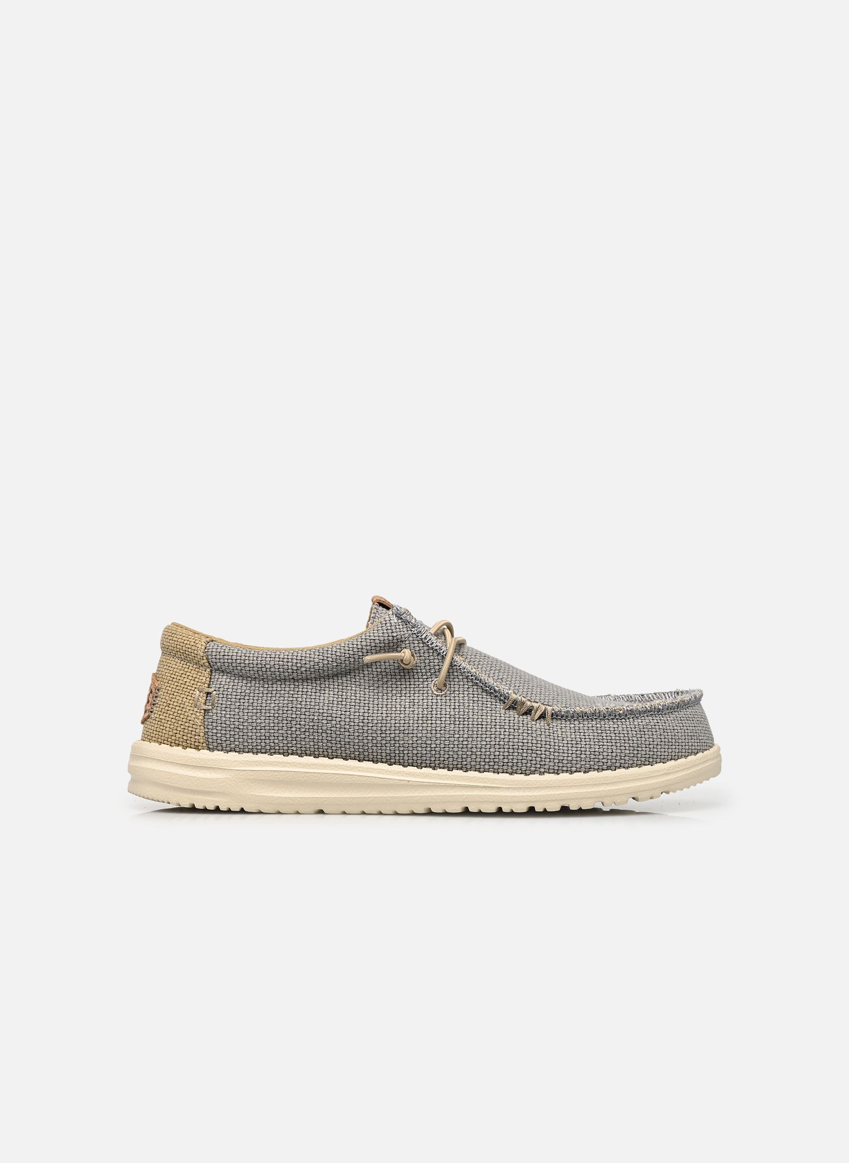 Baskets toile Wally Braided homme gris HEYDUDE Baskets toile Wally Braided homme gris FLANNEL GREY/OLIVE GREY