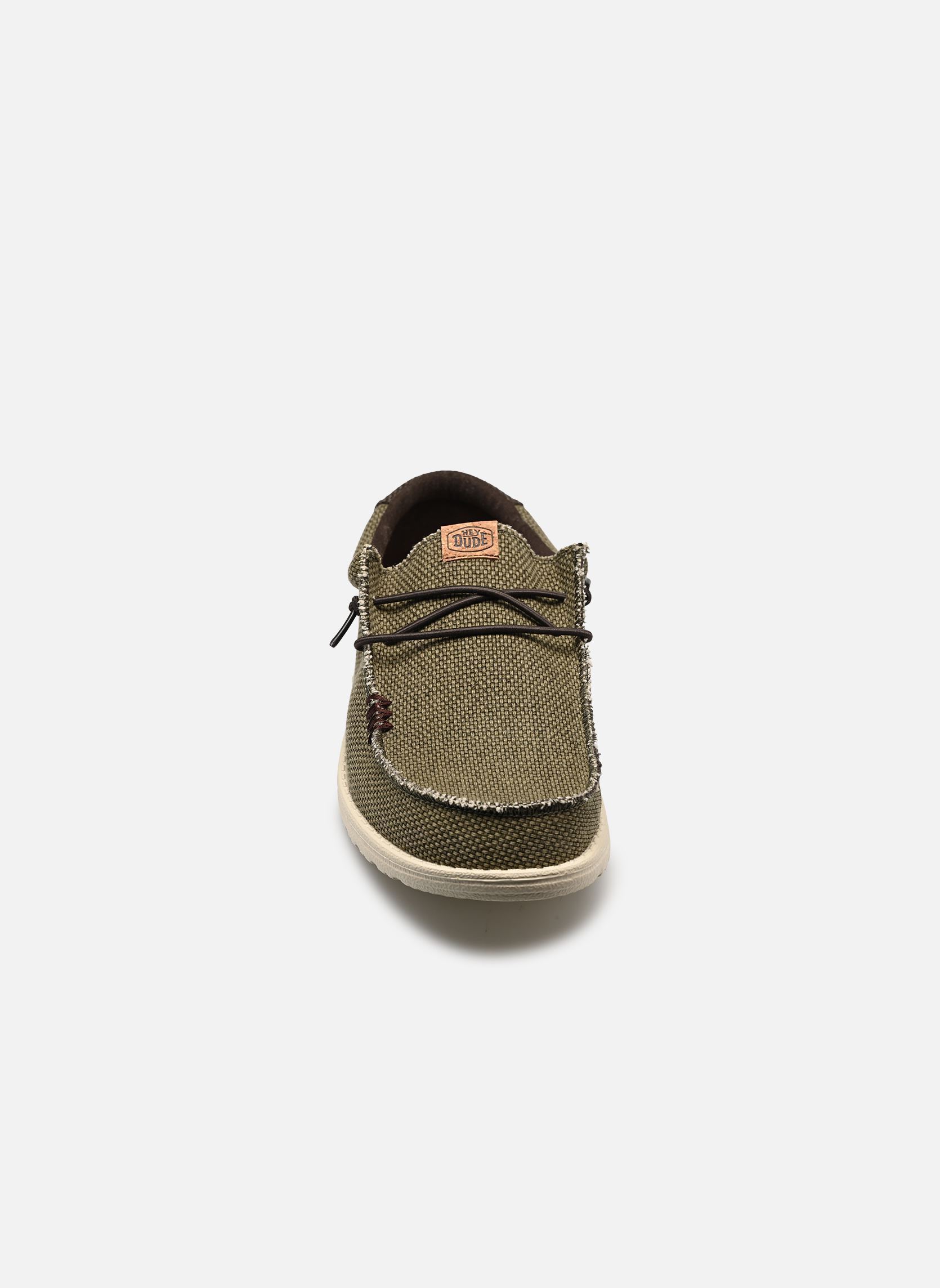 Baskets toile Wally Braided homme vert HEYDUDE Baskets toile Wally Braided homme vert BURNT OLIVE/DELICIOSO BROWN