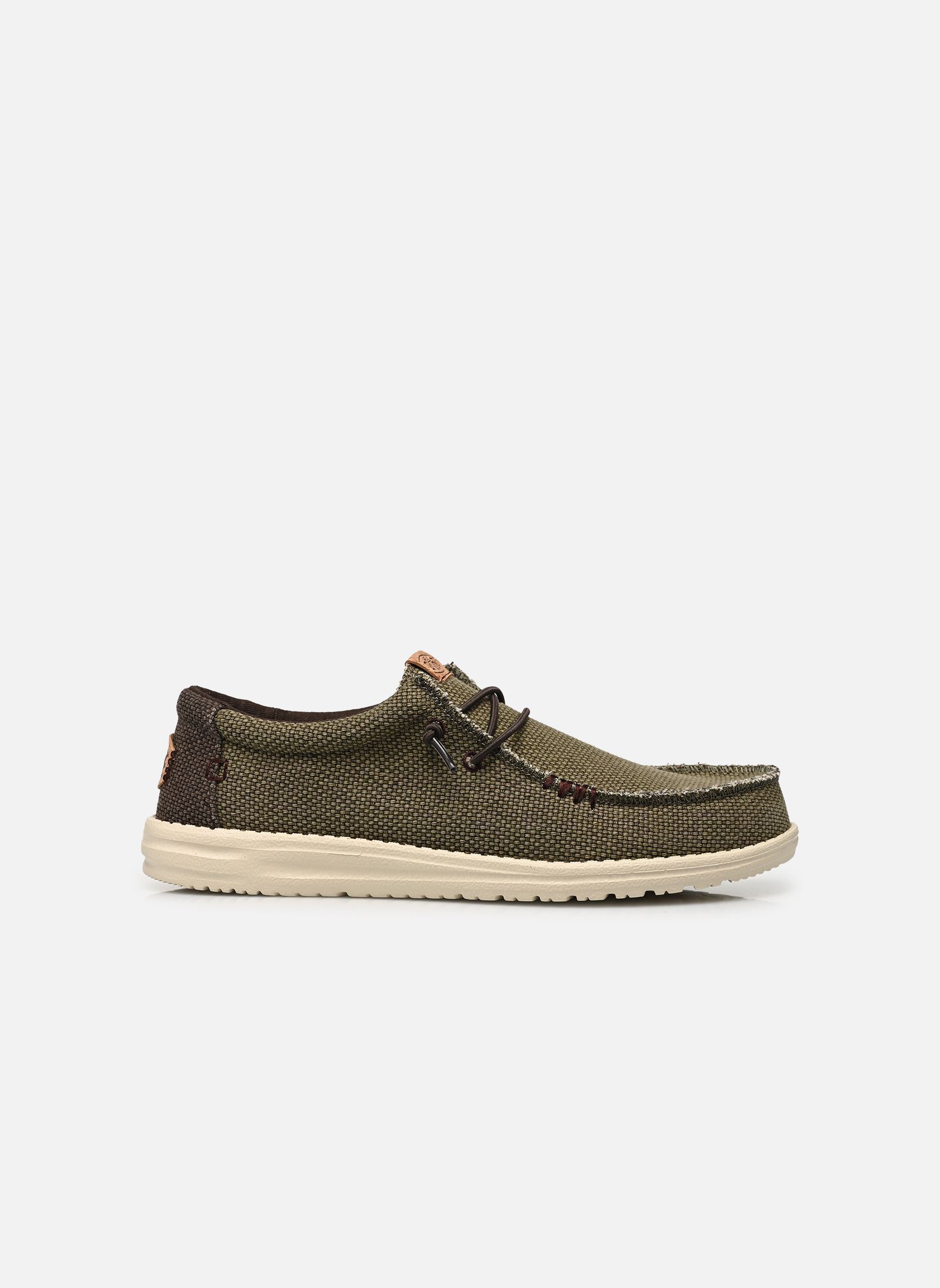 Baskets toile Wally Braided homme vert HEYDUDE Baskets toile Wally Braided homme vert BURNT OLIVE/DELICIOSO BROWN