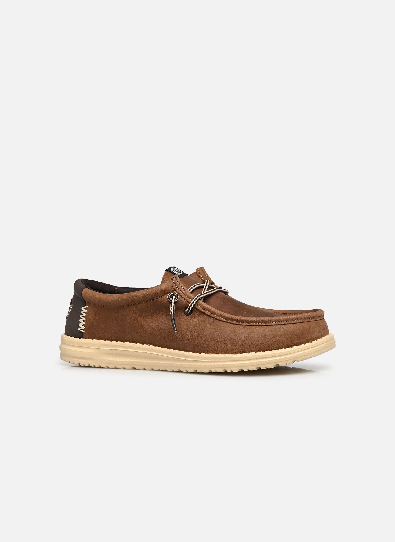 Lage sneakers Wally Full Grain Leather heren bruin HEYDUDE Lage sneakers Wally Full Grain Leather heren bruin Robe Brown/Mole Brown