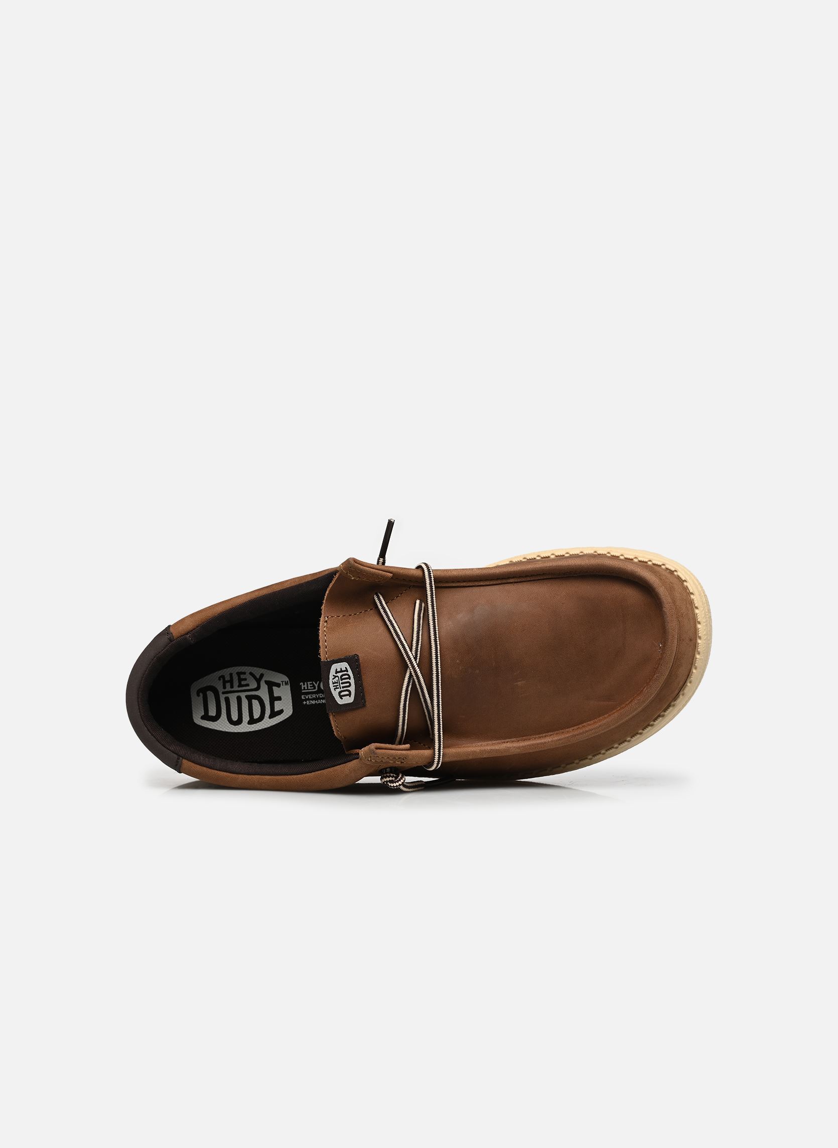 Lage sneakers Wally Full Grain Leather heren bruin HEYDUDE Lage sneakers Wally Full Grain Leather heren bruin Robe Brown/Mole Brown