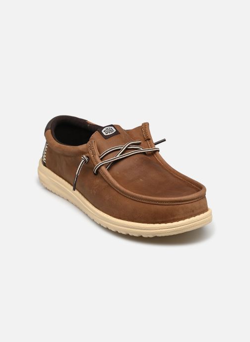 HEYDUDE Baskets basses Wally Full Grain Leather homme marron