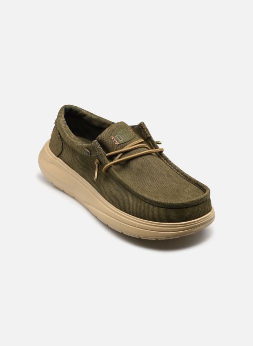 HEYDUDE Baskets toile Wally COMF Worn Twill homme vert