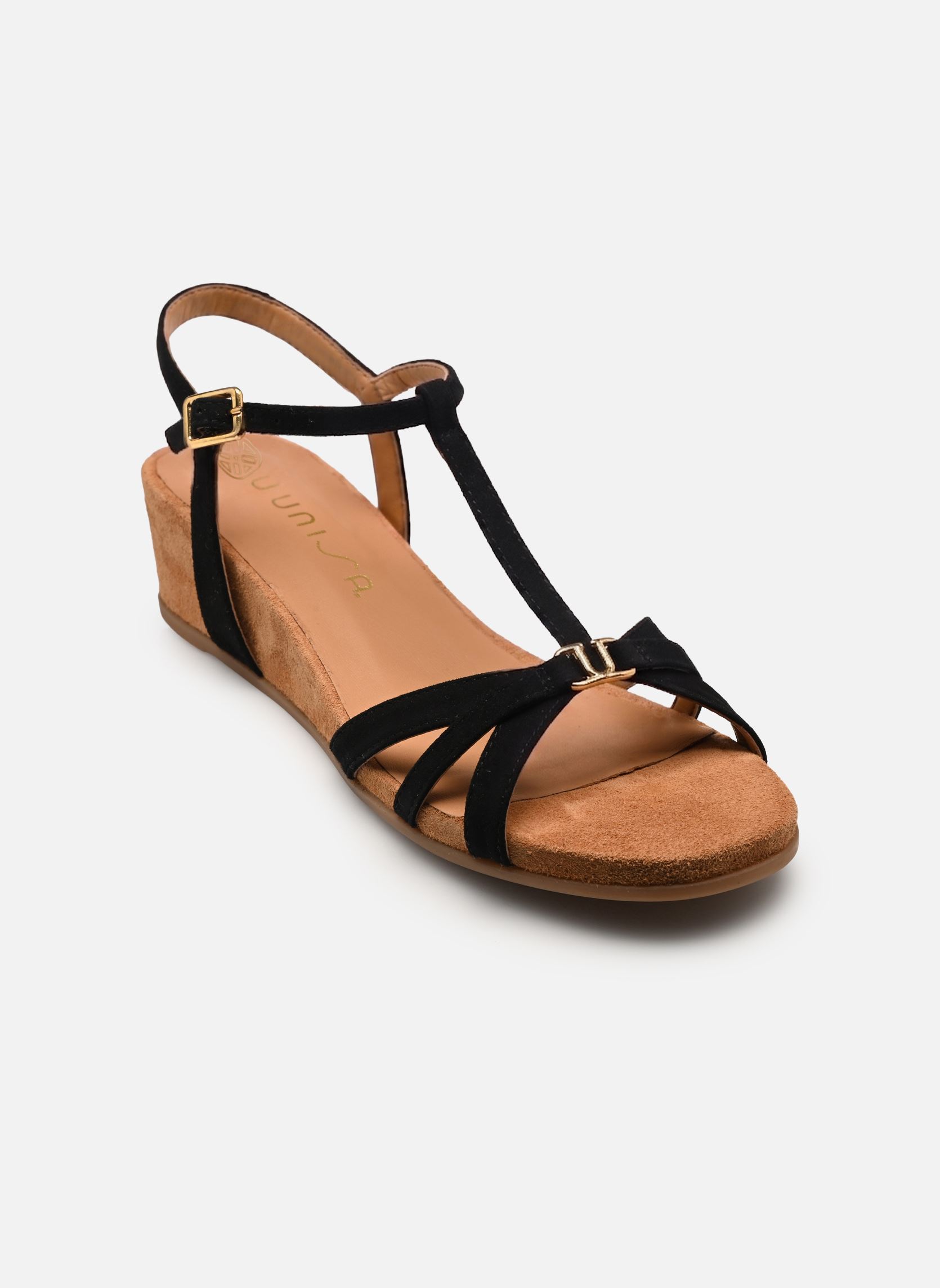 Sandales compensées et plateformes BENET_KS femme noir Unisa Sandales compensées et plateformes BENET_KS femme noir Black