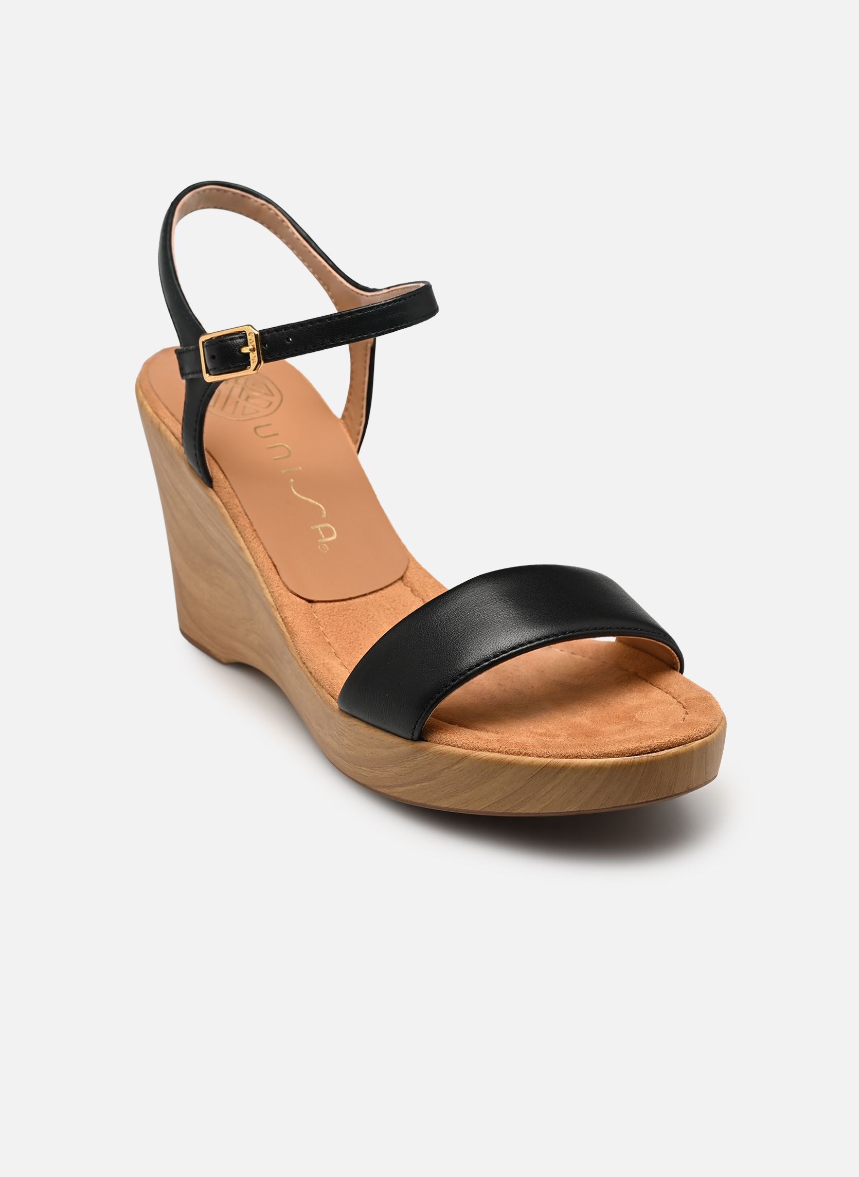 Sandalen met sleehak en plateau RITA_26_NTO dames zwart Unisa Sandalen met sleehak en plateau RITA_26_NTO dames zwart Black