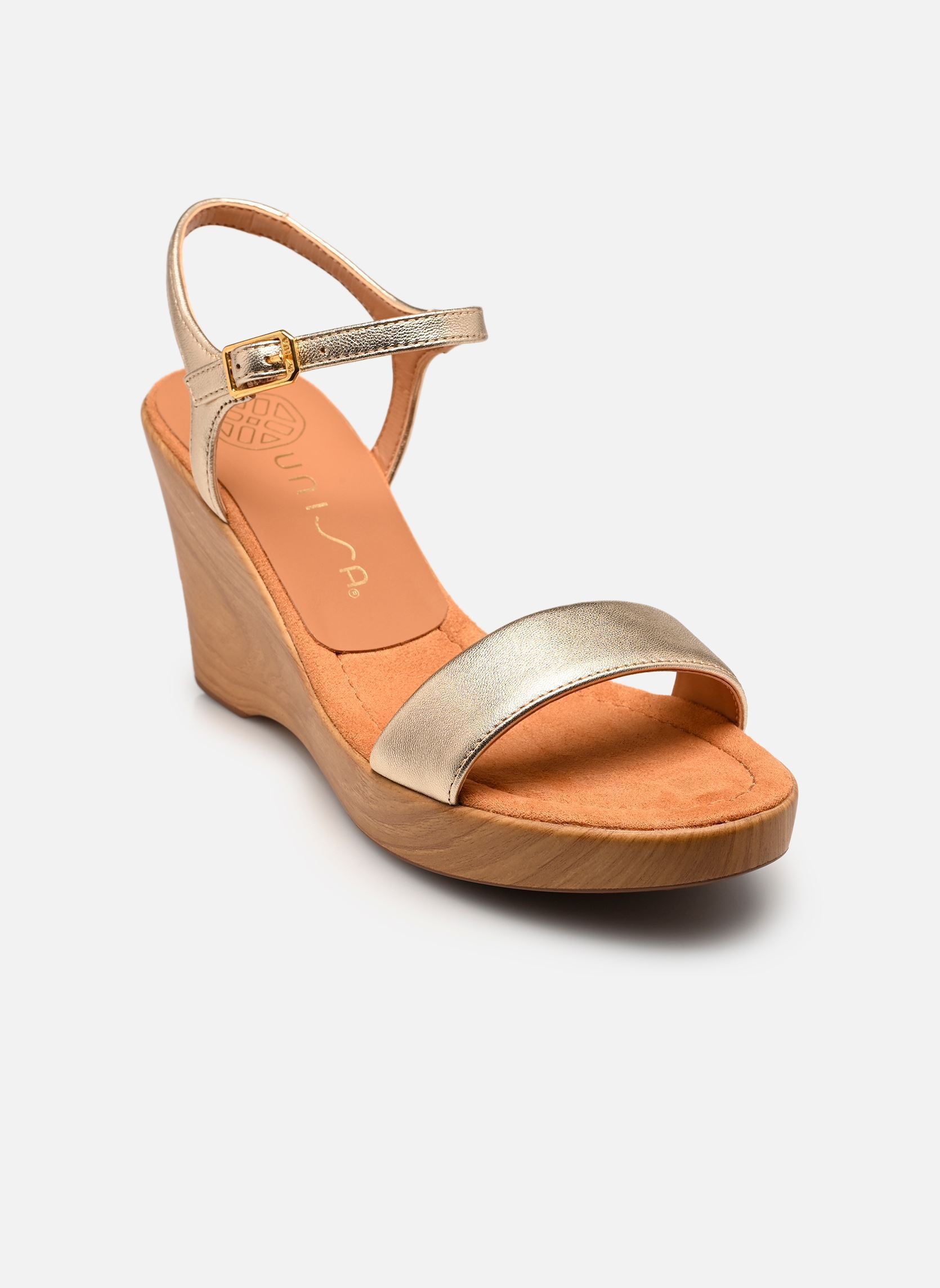 Sandales compensées et plateformes RITA_26_LMT femme or et bronze Unisa Sandales compensées et plateformes RITA_26_LMT femme or et bronze Platino