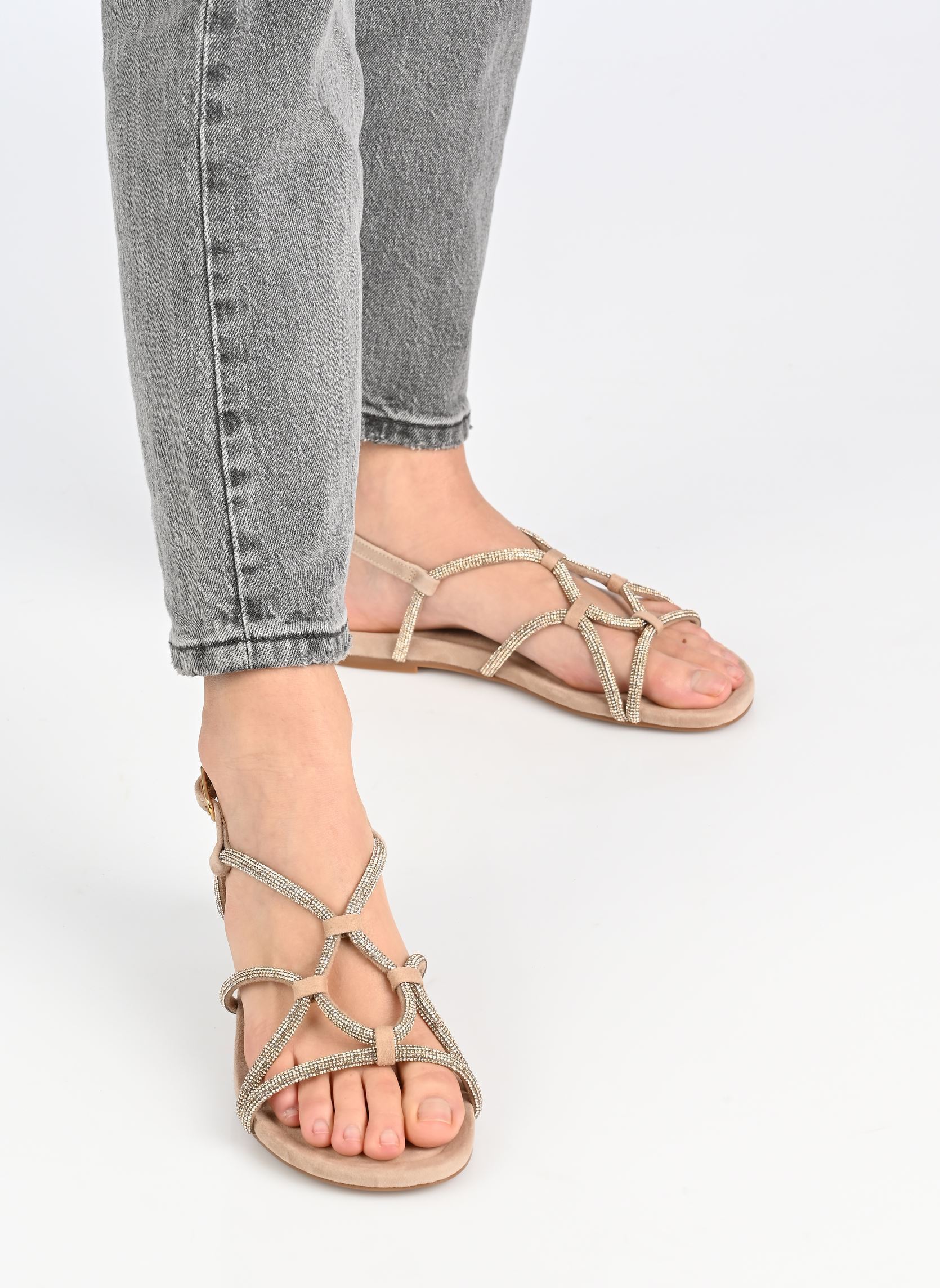 Flache Sandalen COOPER_26_KS damen beige Unisa Flache Sandalen COOPER_26_KS damen beige Skin