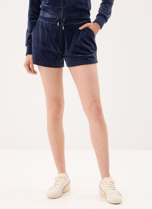 JUICY COUTURE Shorts Classic Velour Short With Back Pocket damen blau