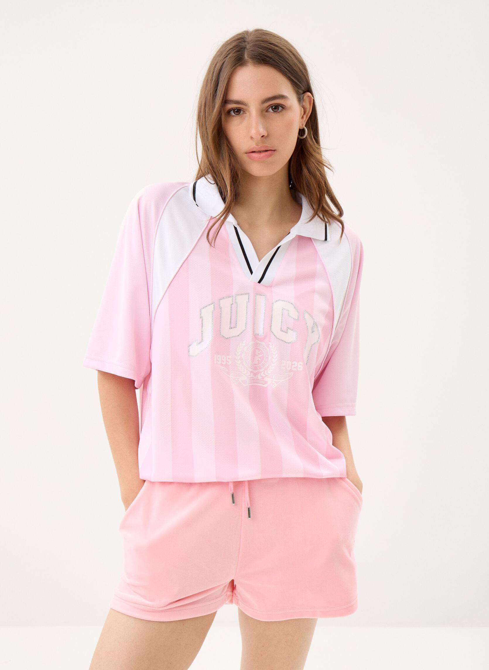 Polo Juicy Football Polo donna rosa JUICY COUTURE Polo Juicy Football Polo donna rosa CHERRY BLOSSOM