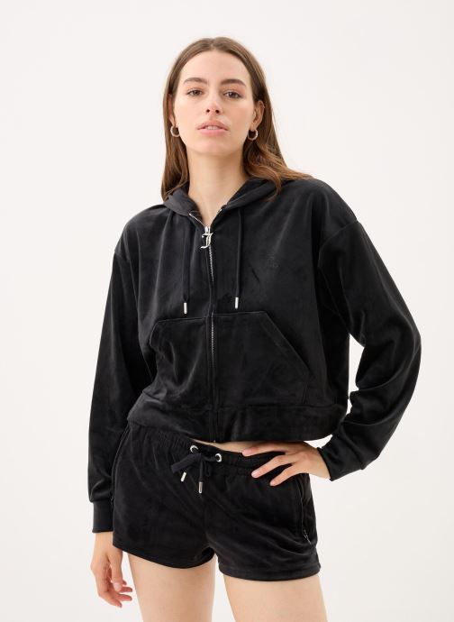 JUICY COUTURE Vestes de survêtement Iccle Outline Cropped Hoodie femme noir