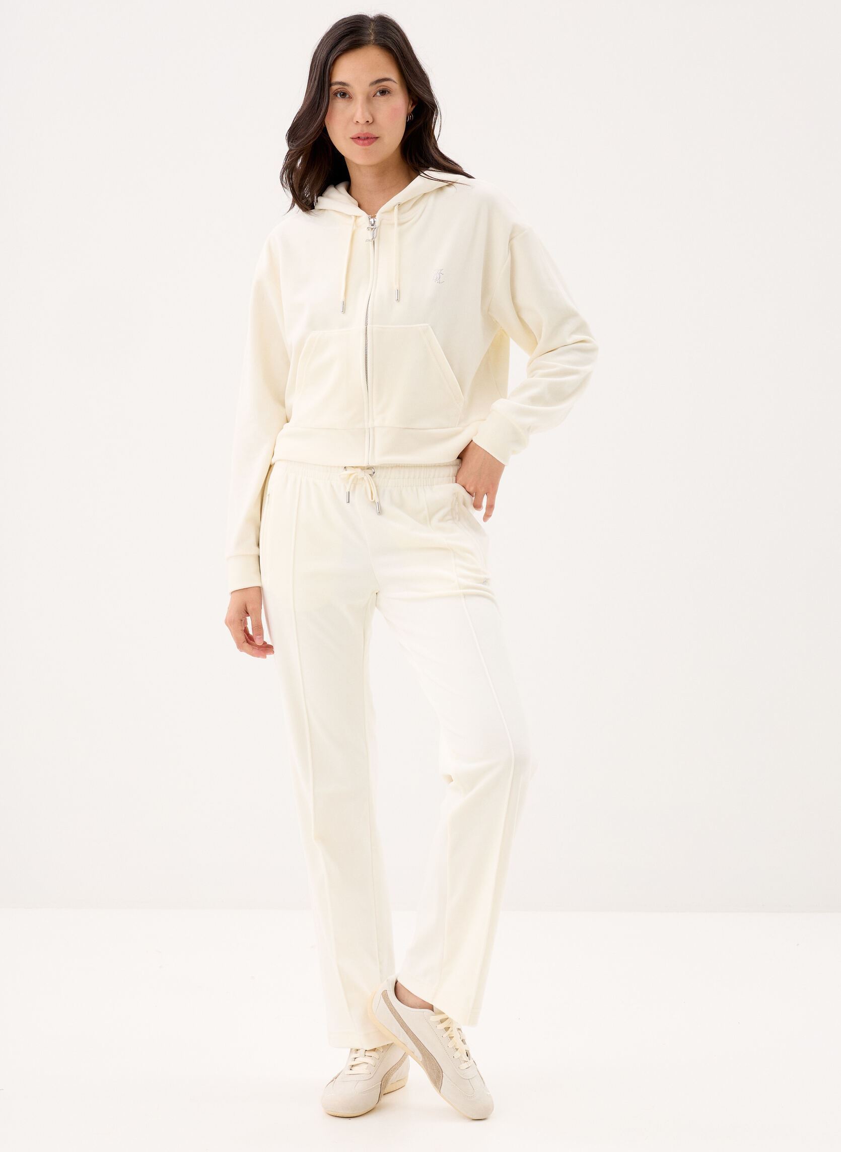 Vestes de survêtement Iccle Outline Cropped Hoodie femme blanc JUICY COUTURE Vestes de survêtement Iccle Outline Cropped Hoodie femme blanc SUGAR SWIZZLE