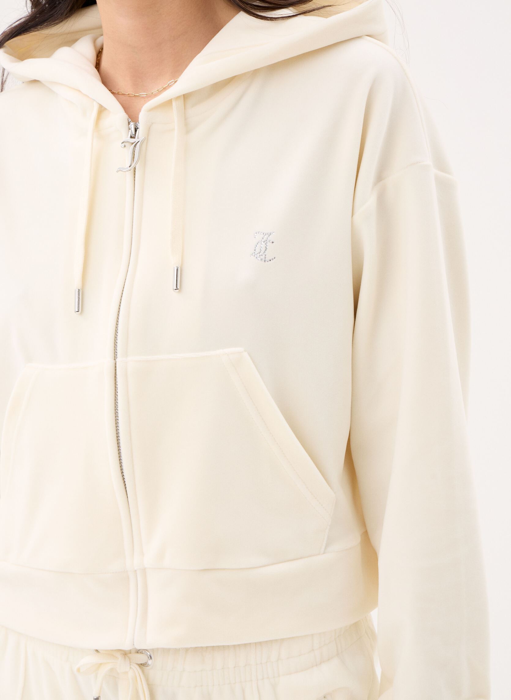 Vestes de survêtement Iccle Outline Cropped Hoodie femme blanc JUICY COUTURE Vestes de survêtement Iccle Outline Cropped Hoodie femme blanc SUGAR SWIZZLE