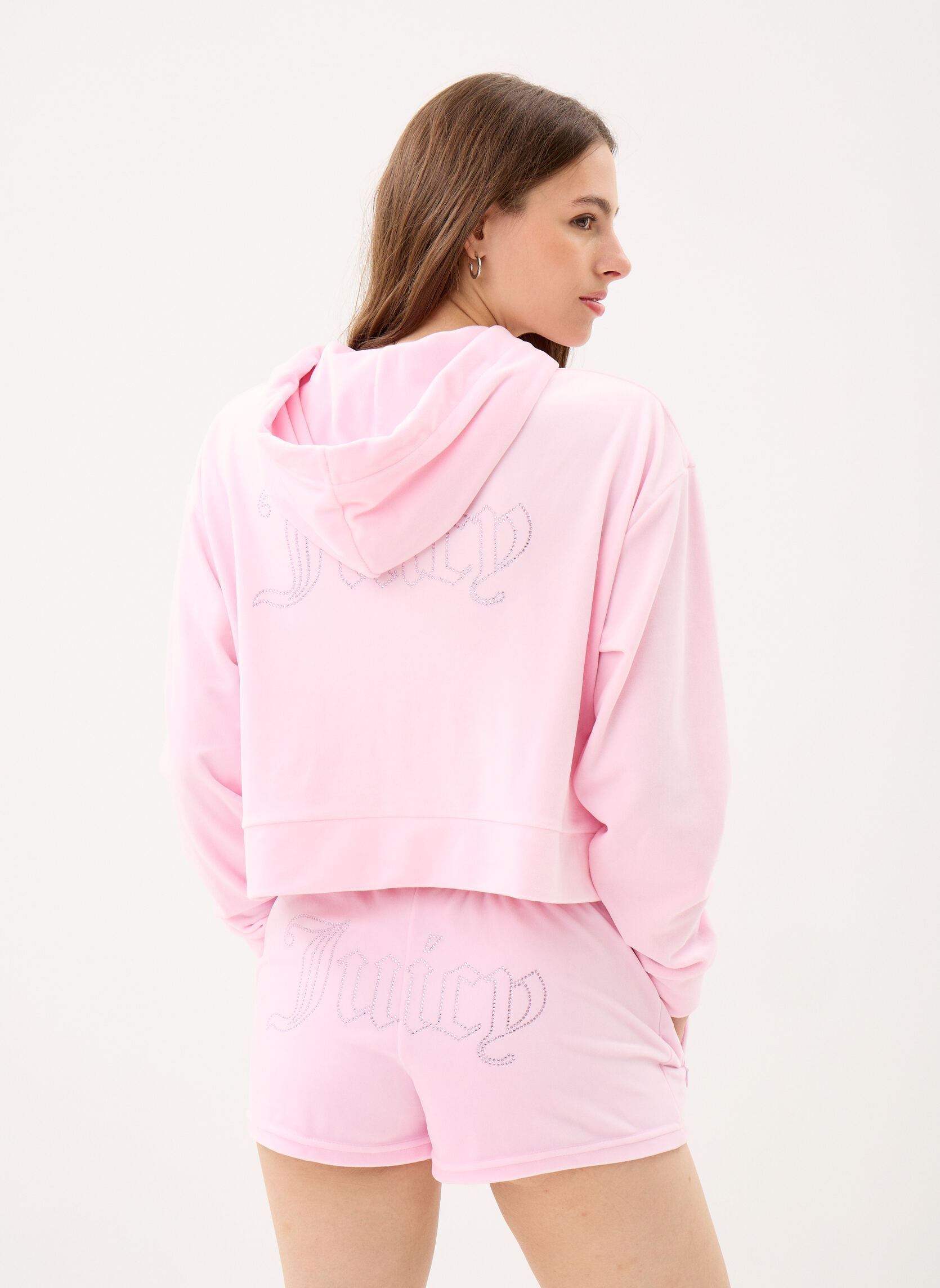 Trainingsjacken Iccle Outline Cropped Hoodie damen rosa JUICY COUTURE Trainingsjacken Iccle Outline Cropped Hoodie damen rosa CHERRY BLOSSOM