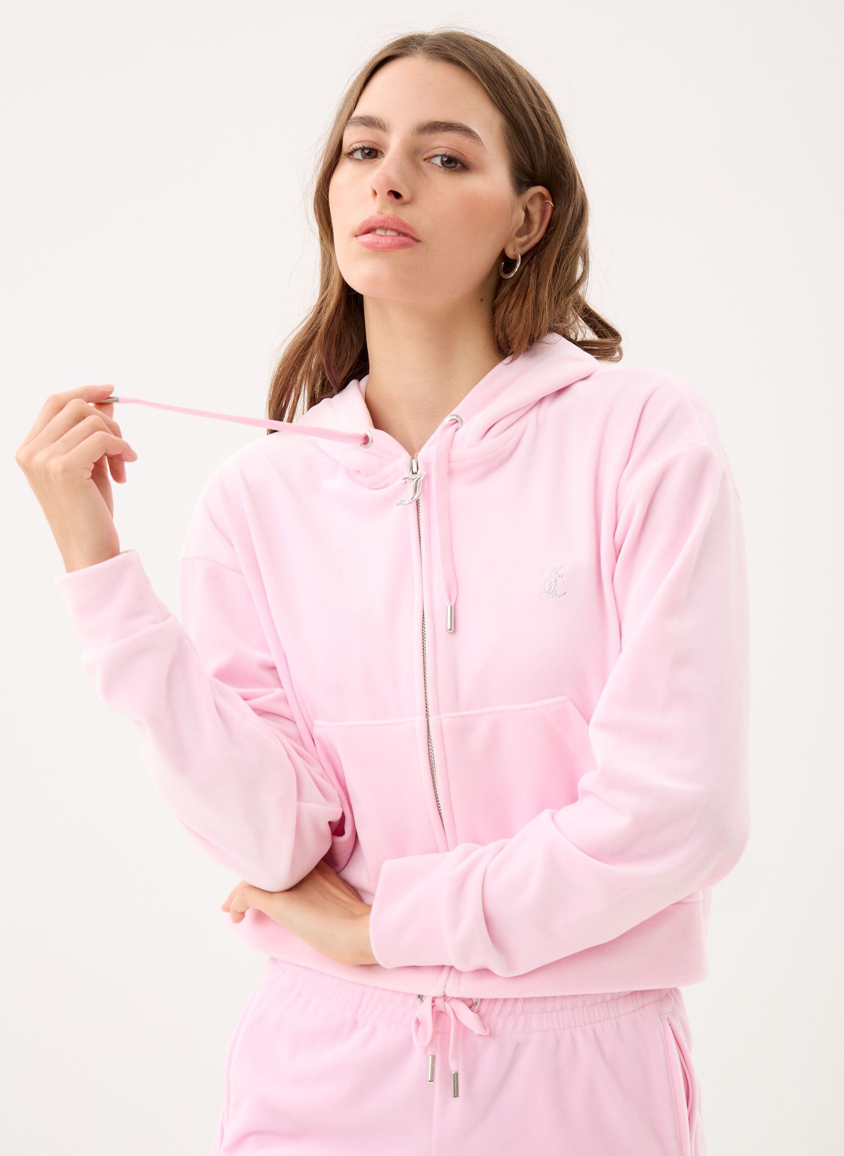 Trainingsjacken Iccle Outline Cropped Hoodie damen rosa JUICY COUTURE Trainingsjacken Iccle Outline Cropped Hoodie damen rosa CHERRY BLOSSOM