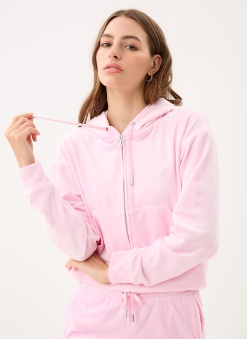 JUICY COUTURE Vestes de survêtement Iccle Outline Cropped Hoodie femme rose