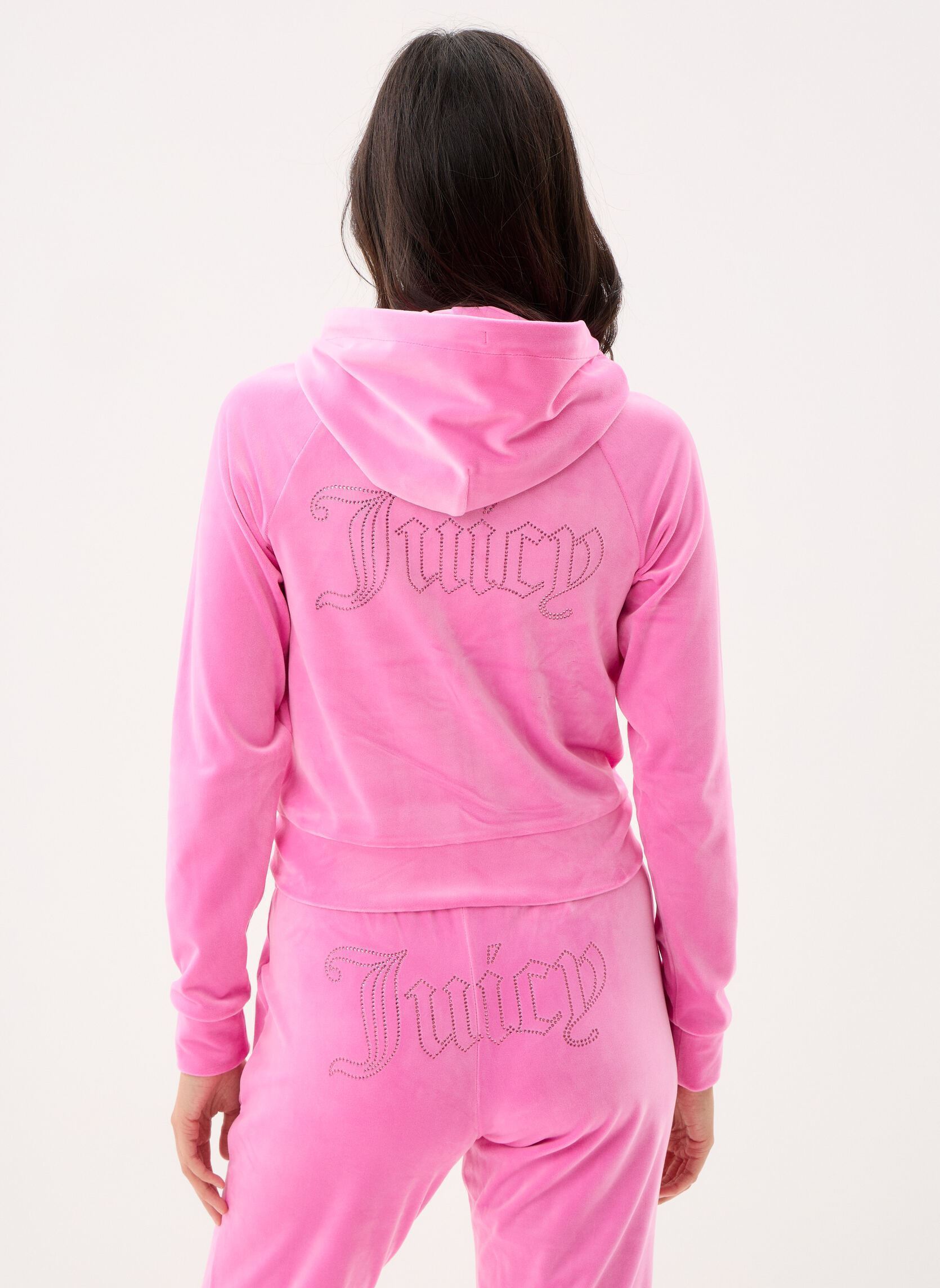 Vestes de survêtement Madison Col Out Hoodie femme rose JUICY COUTURE Vestes de survêtement Madison Col Out Hoodie femme rose SUPER PINK