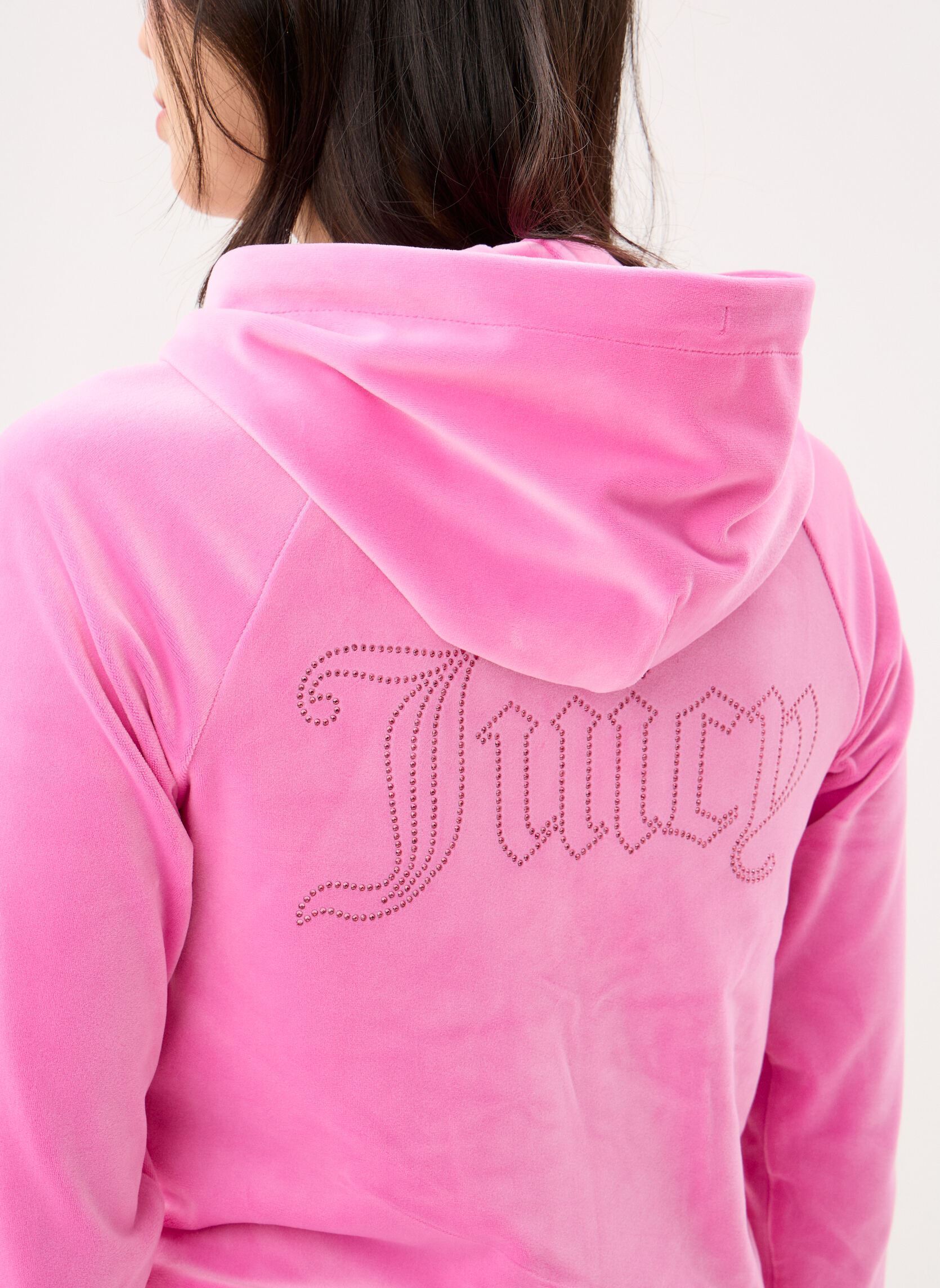 Vestes de survêtement Madison Col Out Hoodie femme rose JUICY COUTURE Vestes de survêtement Madison Col Out Hoodie femme rose SUPER PINK