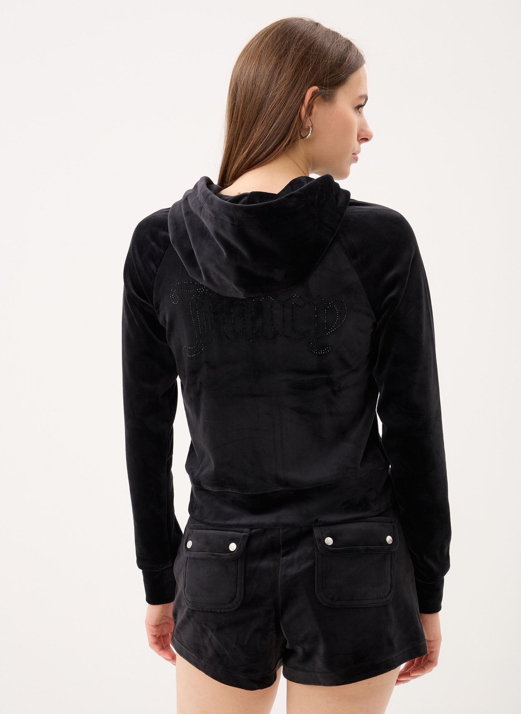 Trainingsjacken Madison Col Out Hoodie damen schwarz JUICY COUTURE Trainingsjacken Madison Col Out Hoodie damen schwarz BLACK