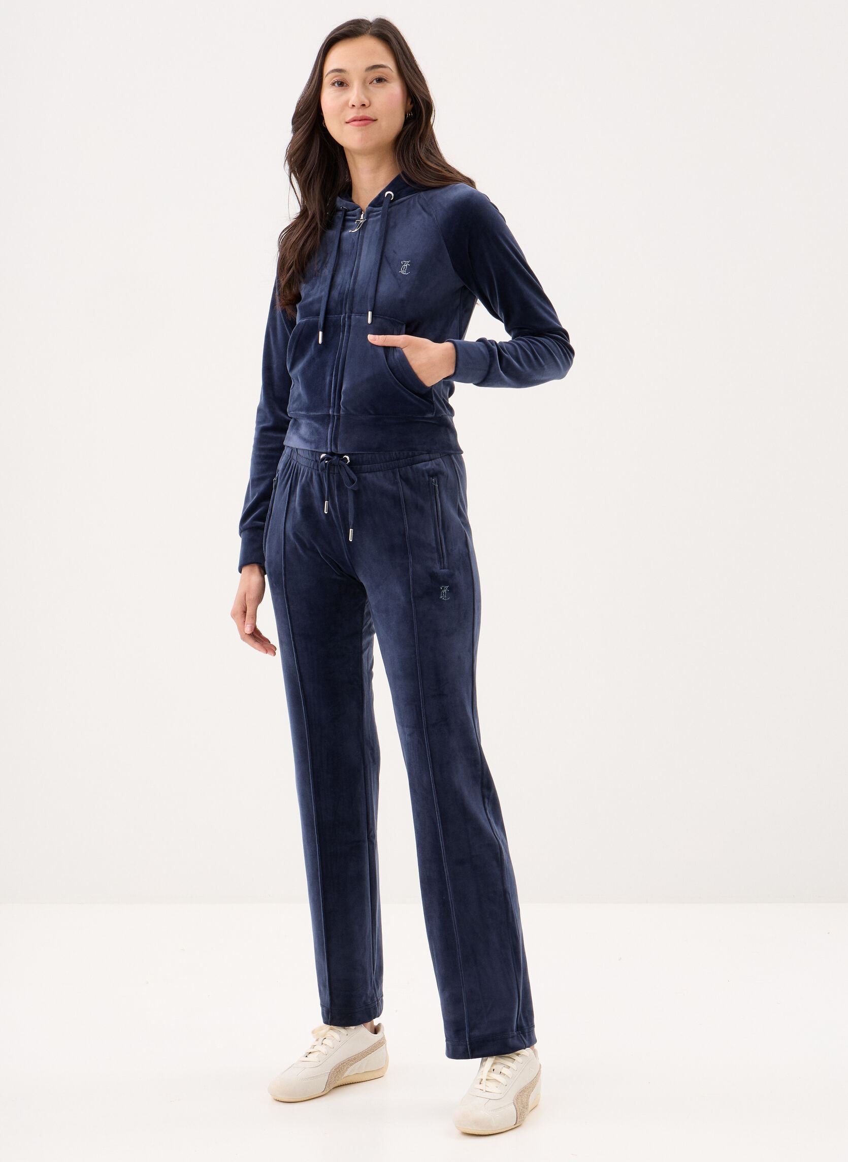 Vestes de survêtement Madison Col Out Hoodie femme bleu JUICY COUTURE Vestes de survêtement Madison Col Out Hoodie femme bleu NIGHT SKY