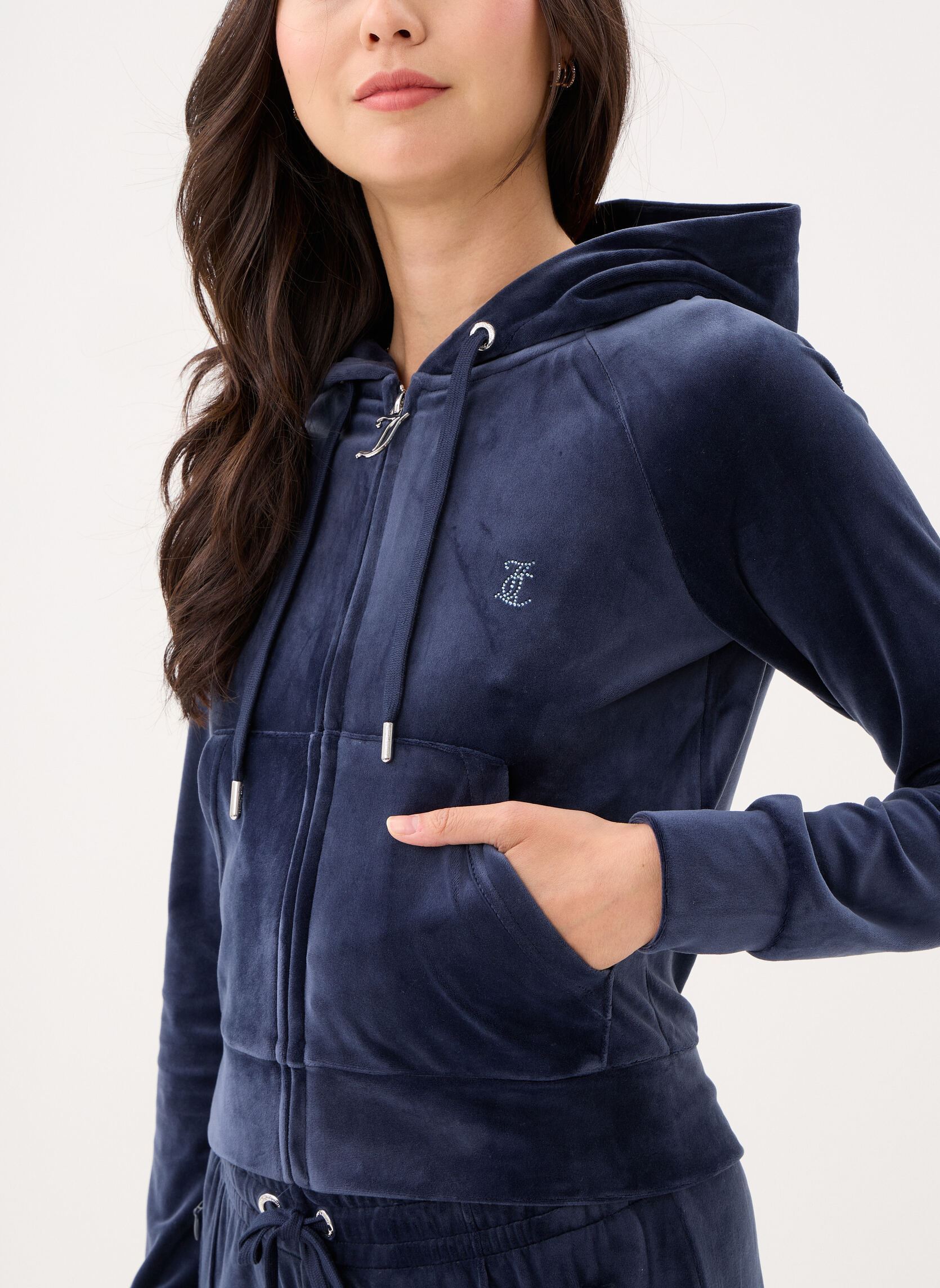 Vestes de survêtement Madison Col Out Hoodie femme bleu JUICY COUTURE Vestes de survêtement Madison Col Out Hoodie femme bleu NIGHT SKY